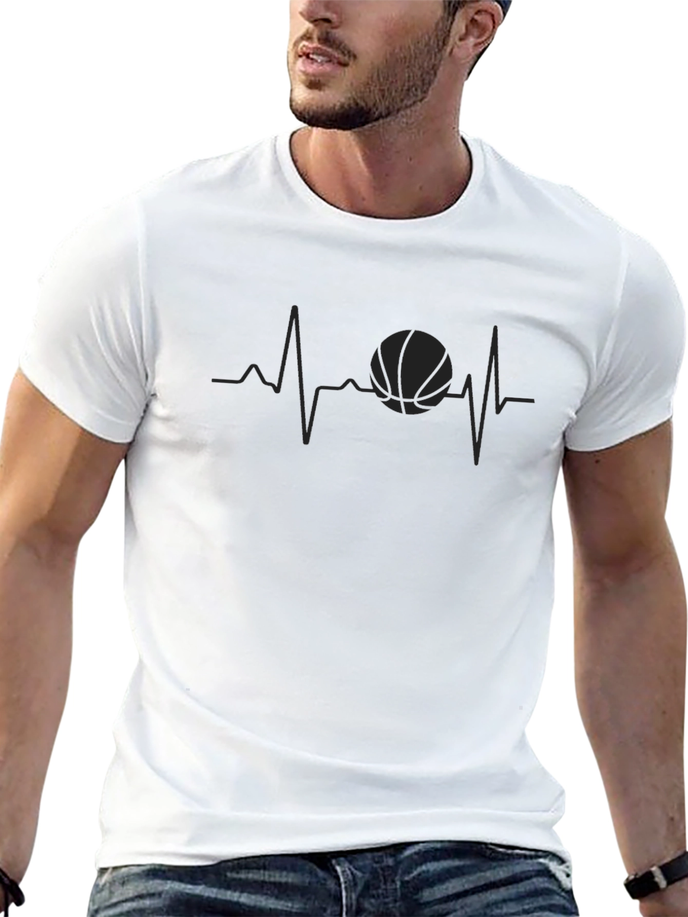Basketball Heartbeat T-Shirt - Passionate Player Tee