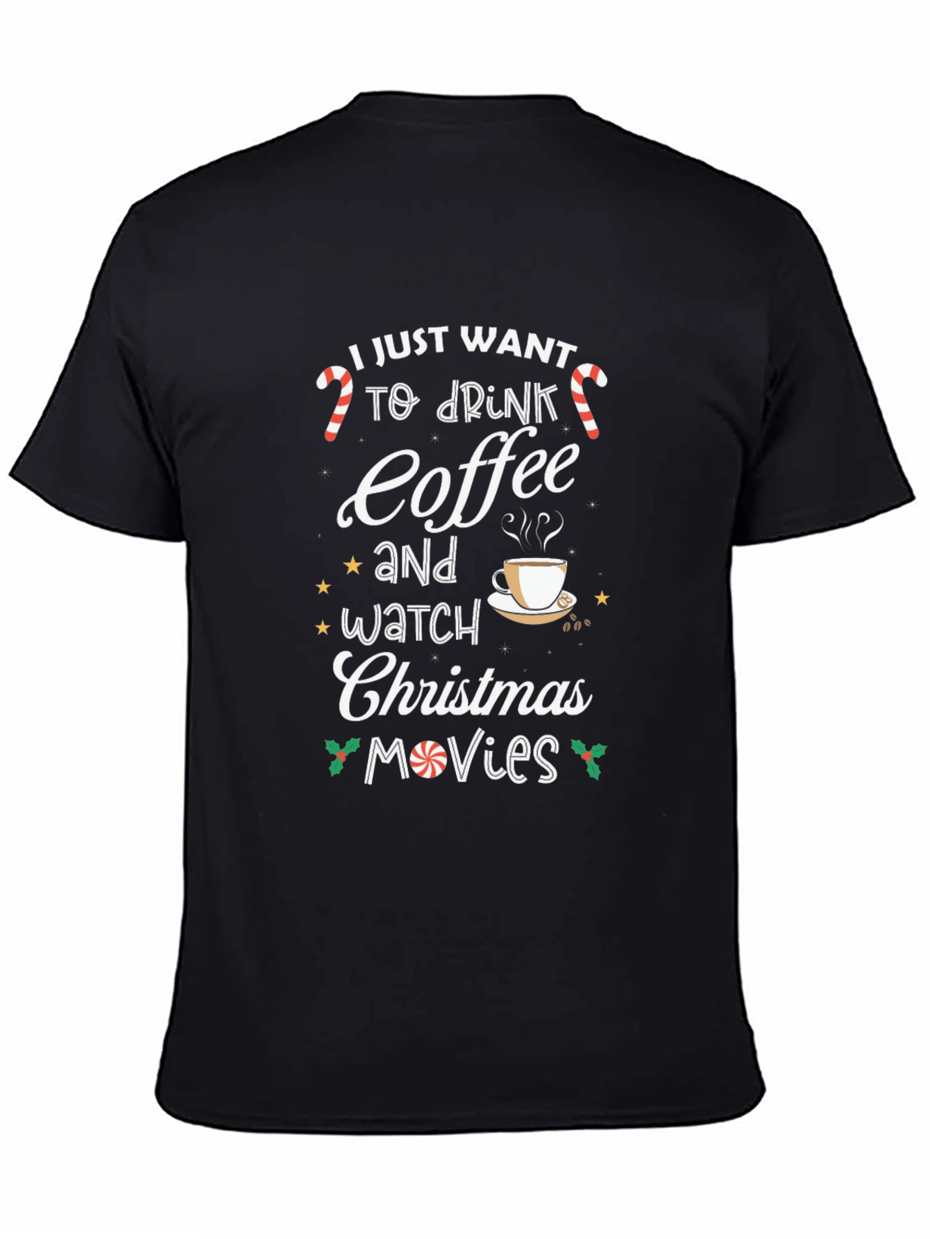 Christmas Coffee Movies T-Shirt Holiday Tee