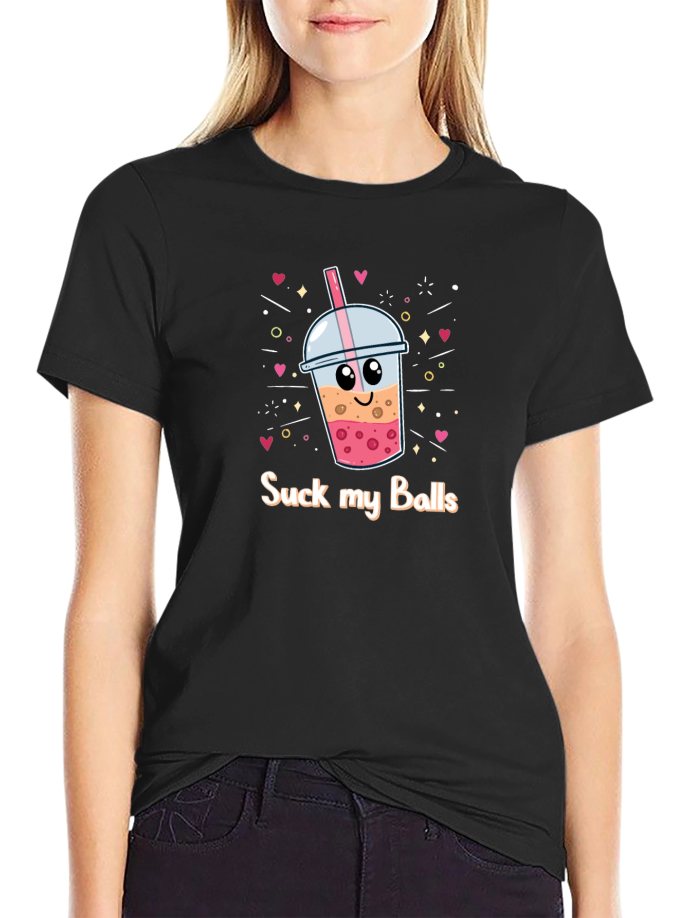 Suck My Balls Boba Bubble Tea Graphic T-Shirt