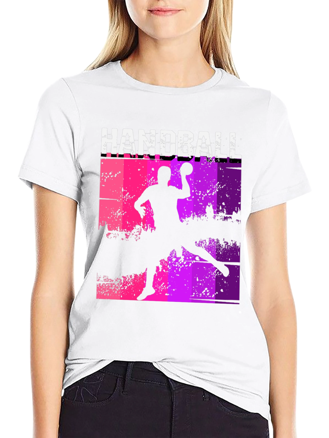 Handball Player Graphic Tee - Sporty Design