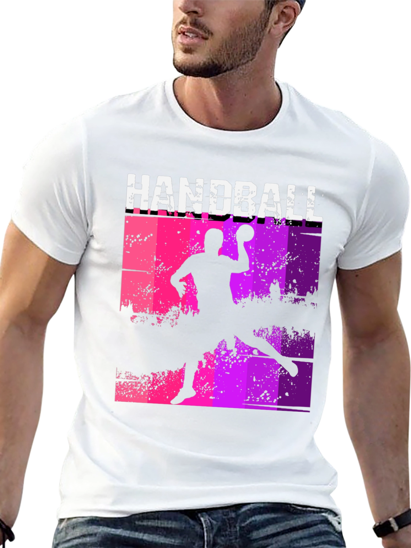 Handball Player Graphic Tee - Sporty Design