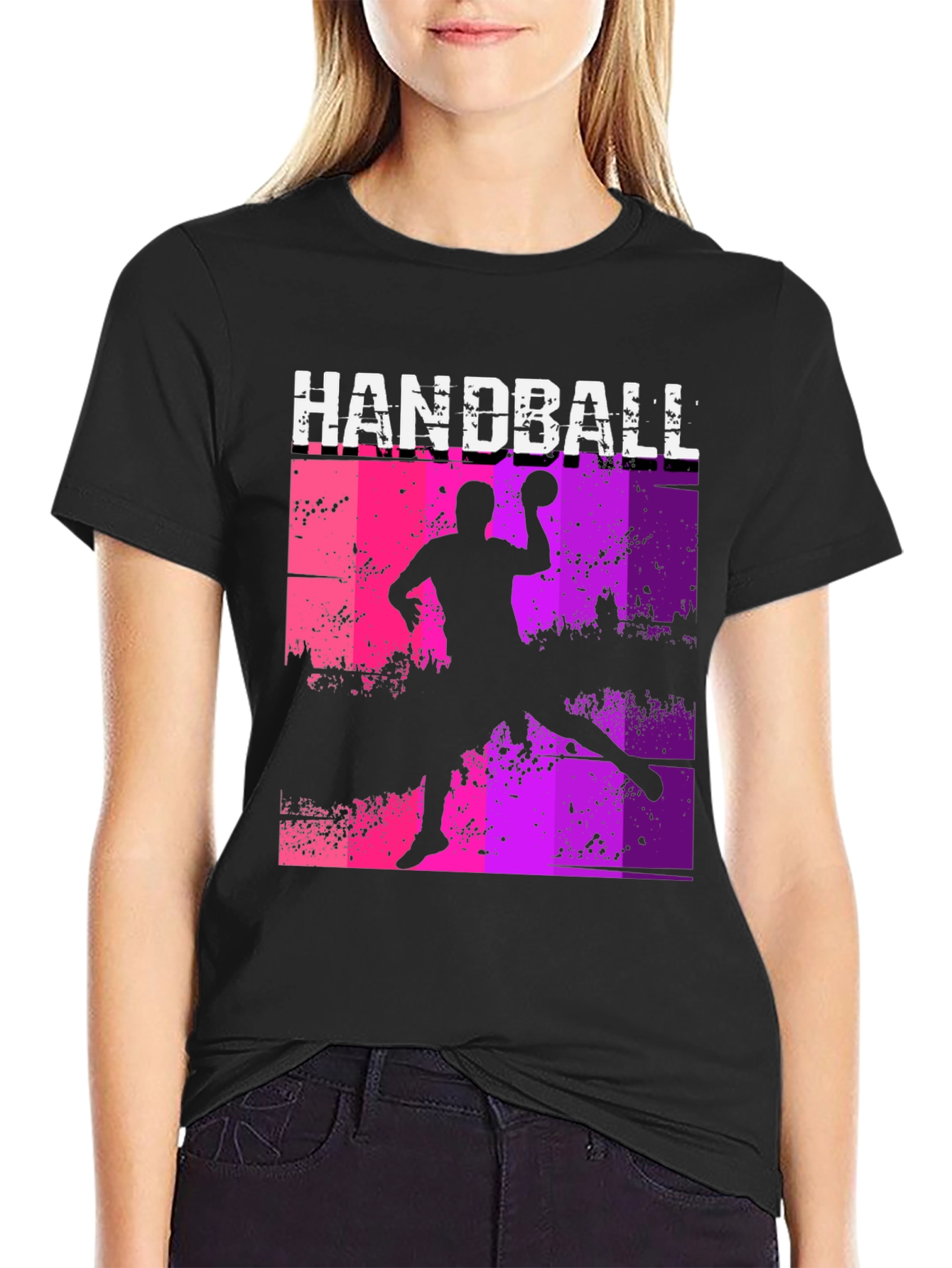 Handball Player Graphic Tee - Sporty Design