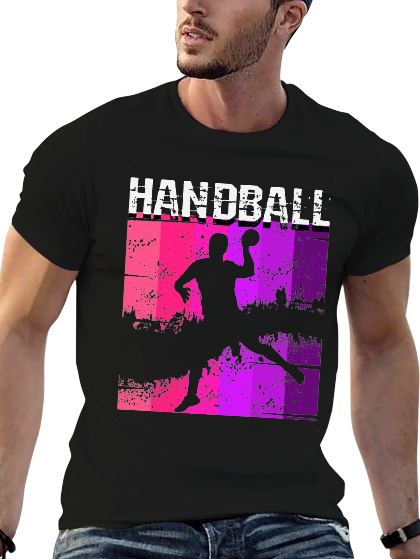 Handball Player Graphic Tee - Sporty Design