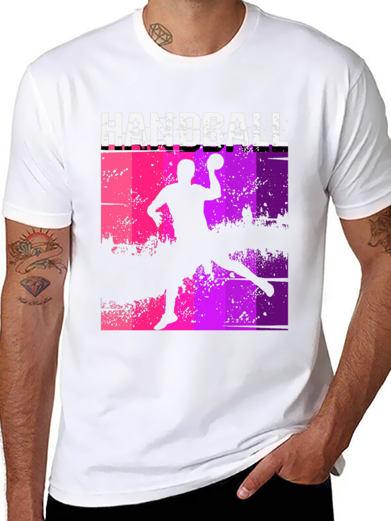 Handball Player Graphic Tee - Sporty Design