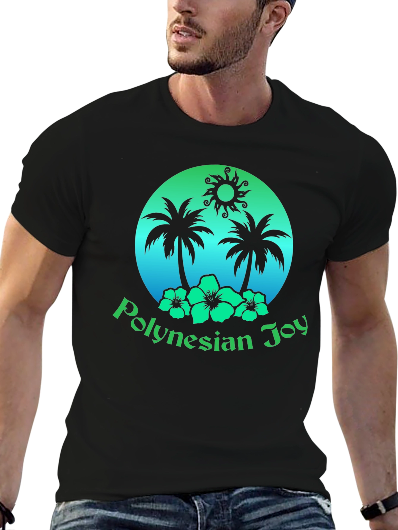 Polynesian Joy Tropical Graphic T-Shirt