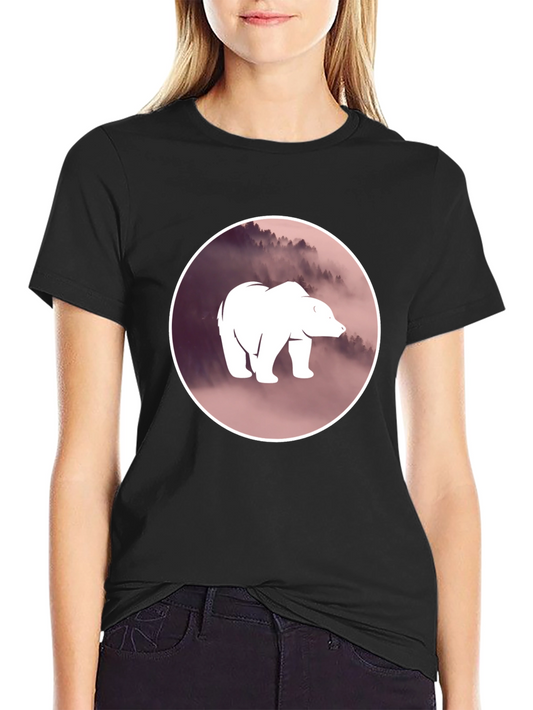 Bear Silhouette Graphic Black T-Shirt