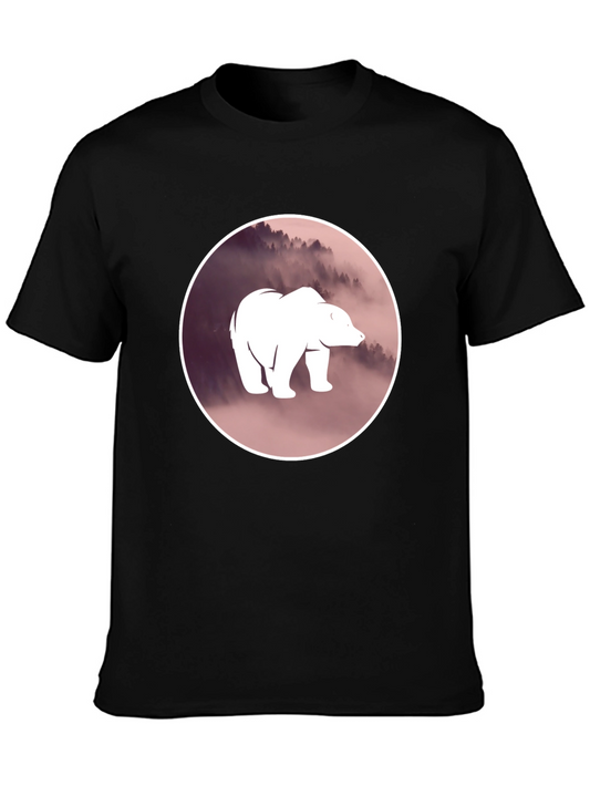 Bear Silhouette Graphic Black T-Shirt