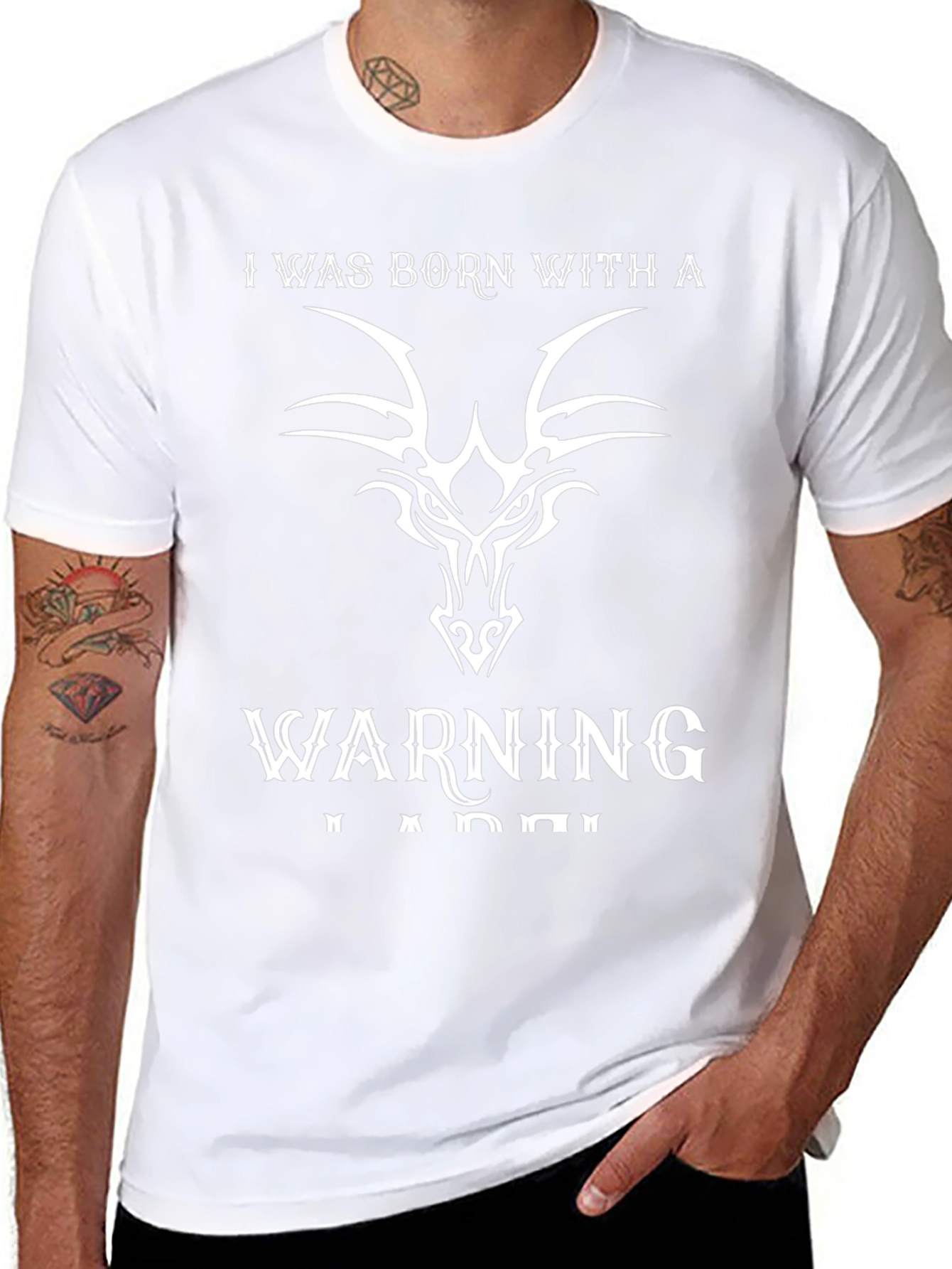 Born With Warning Graphic T-Shirt