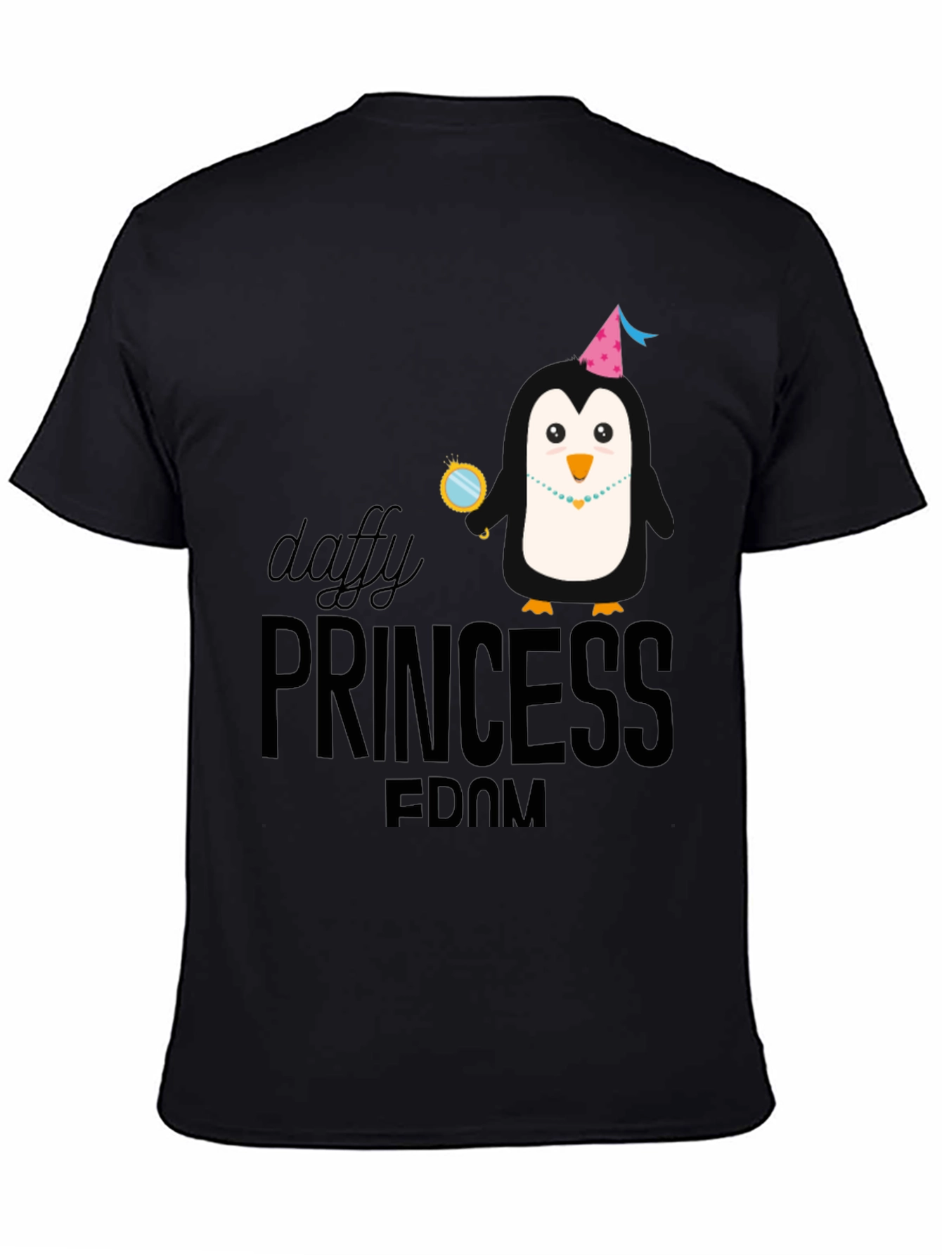 Daffy Princess Penguin T-Shirt - Black