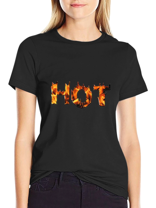 Hot Flame Graphic Black T-Shirt