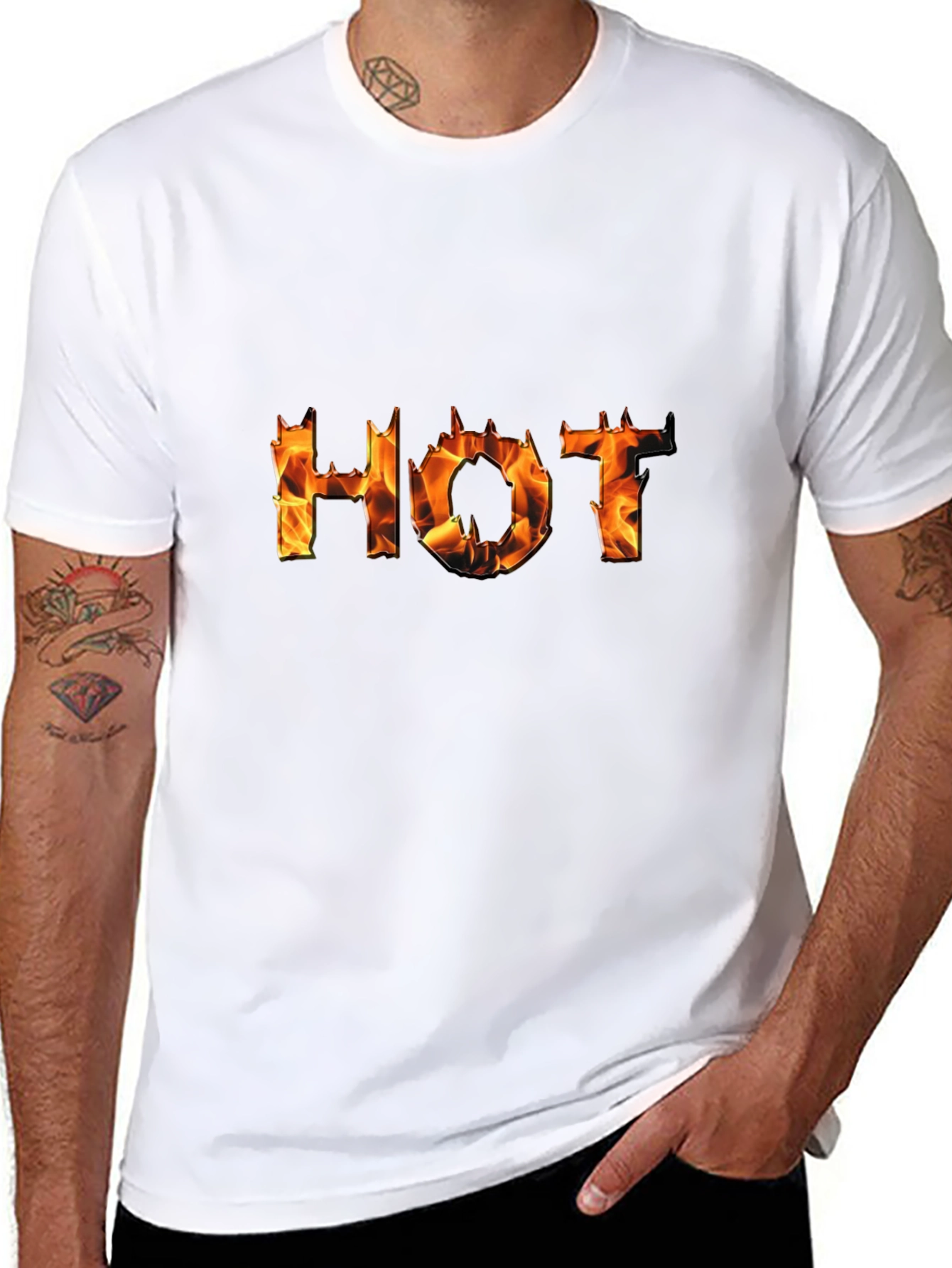 Hot Flame Graphic Black T-Shirt