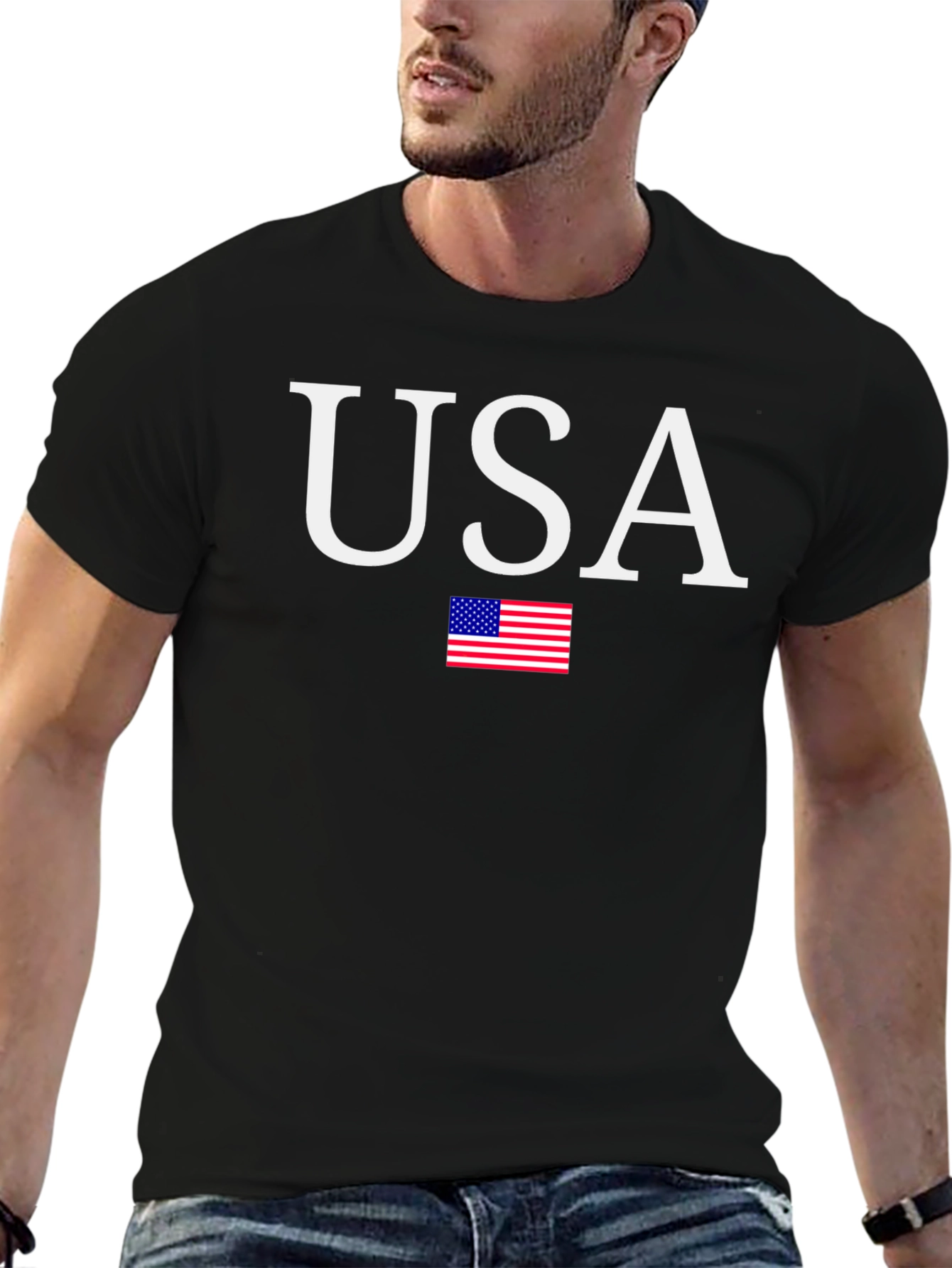 USA Flag Graphic T-Shirt Patriotic Mens