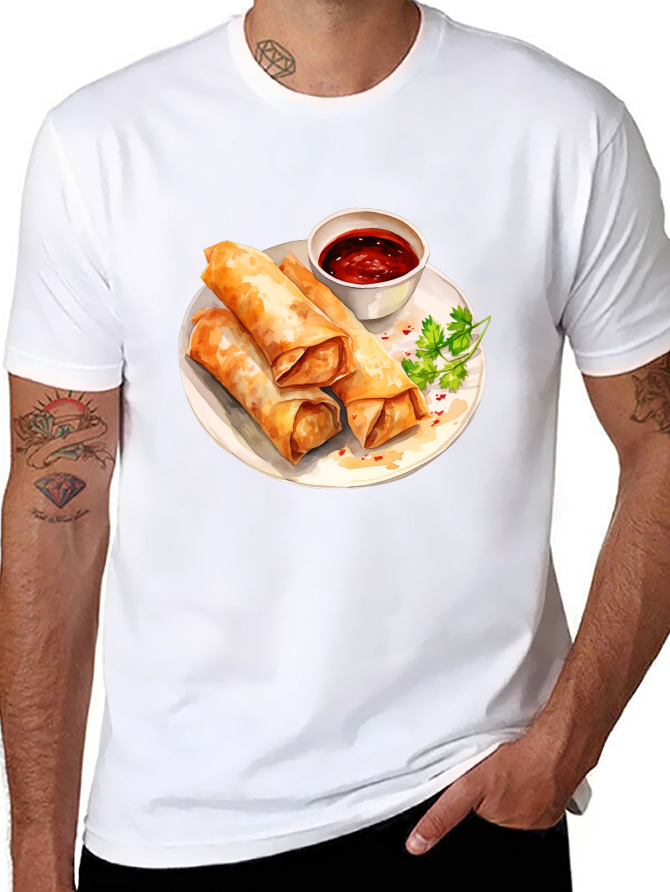 Spring Rolls Graphic Tee - Unique Food Lovers Gift