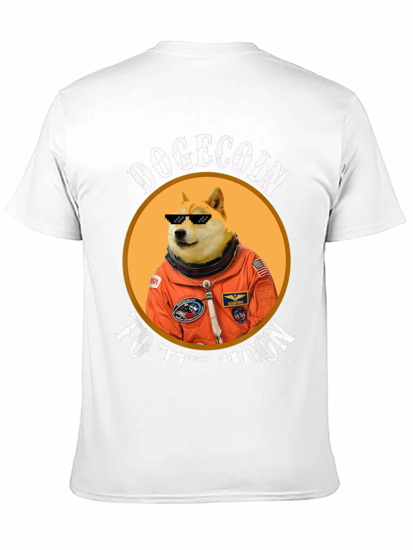 Dogecoin to the Moon Black Graphic Tee