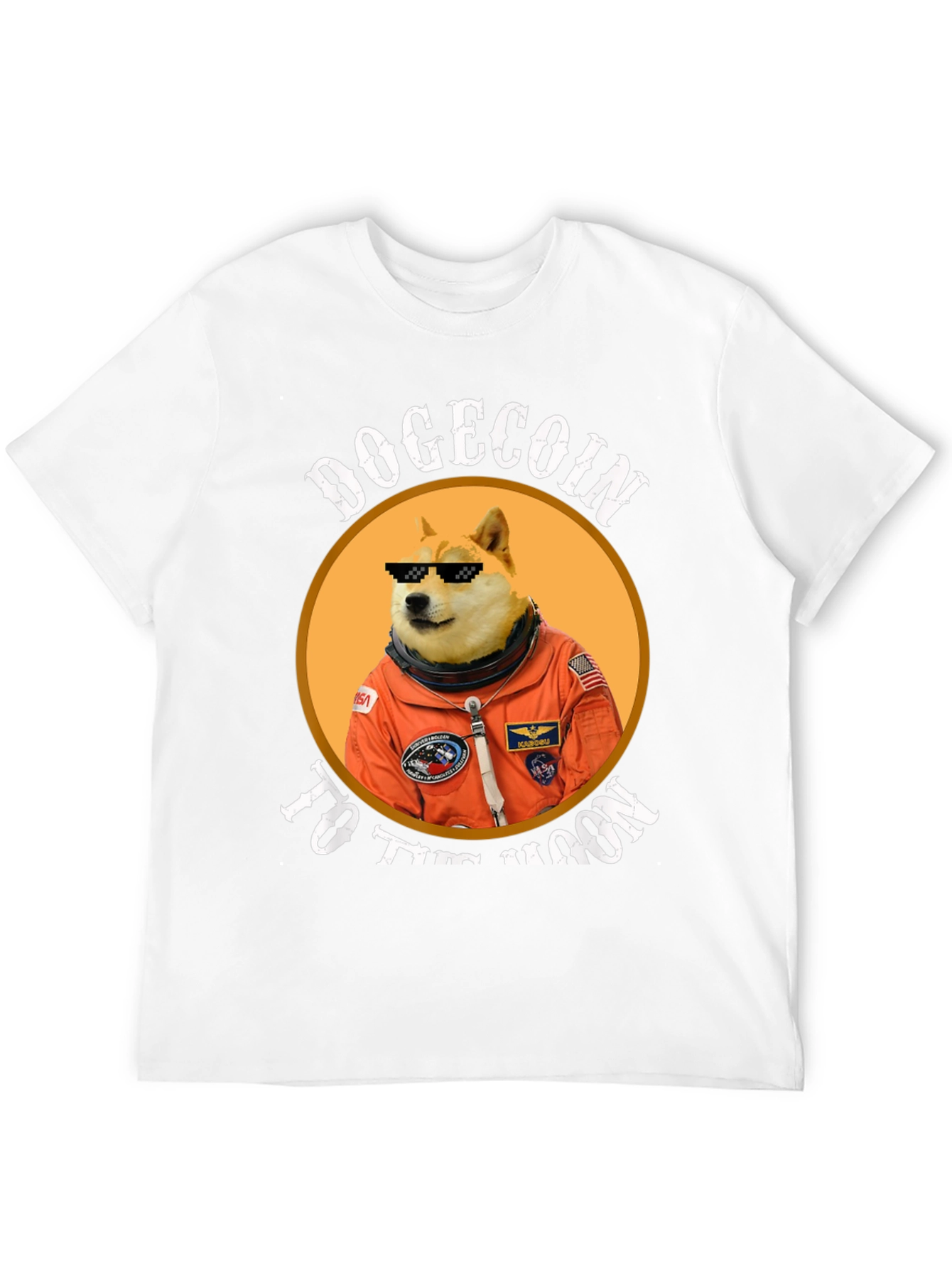Dogecoin to the Moon Black Graphic Tee