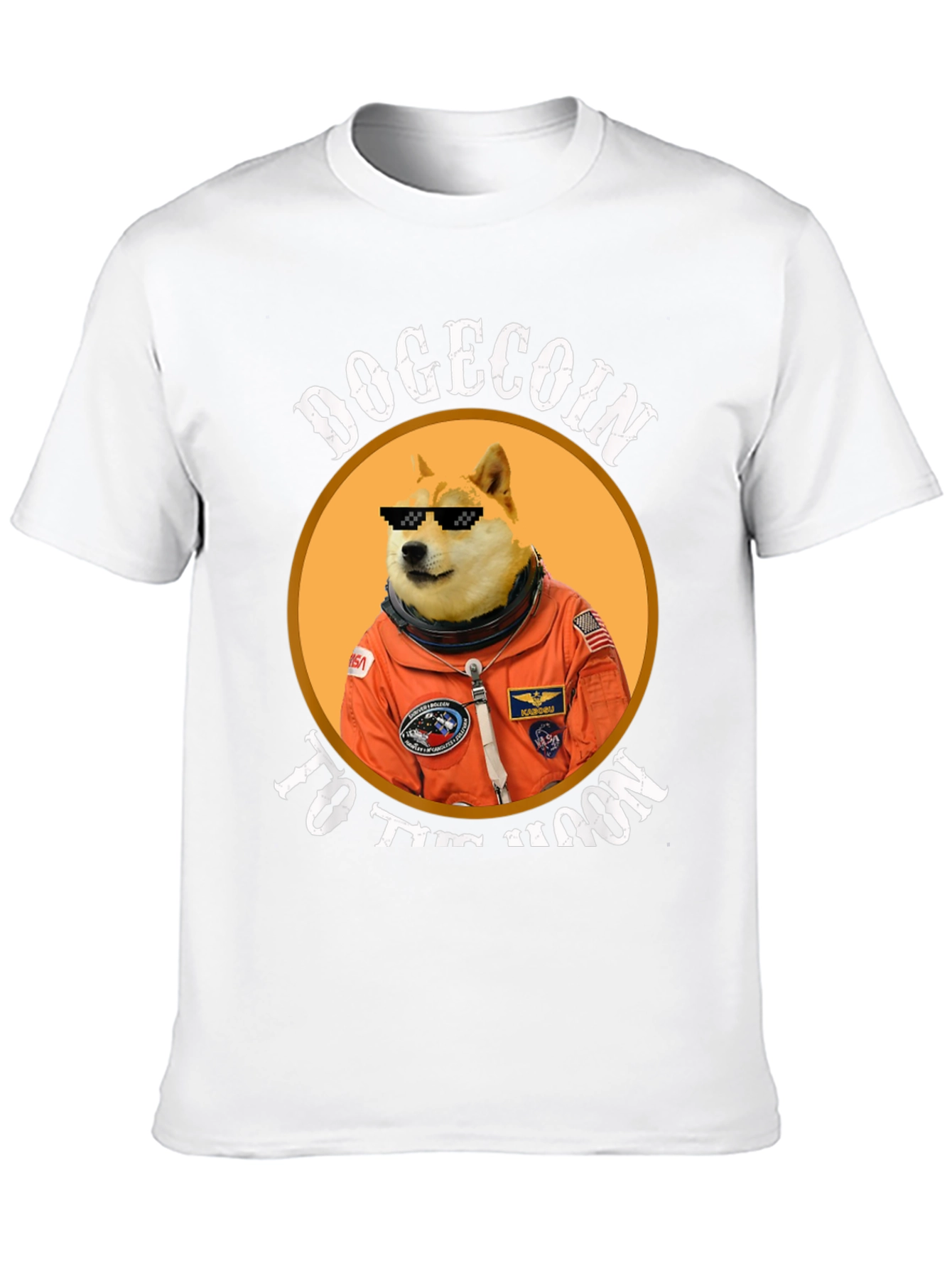 Dogecoin to the Moon Black Graphic Tee