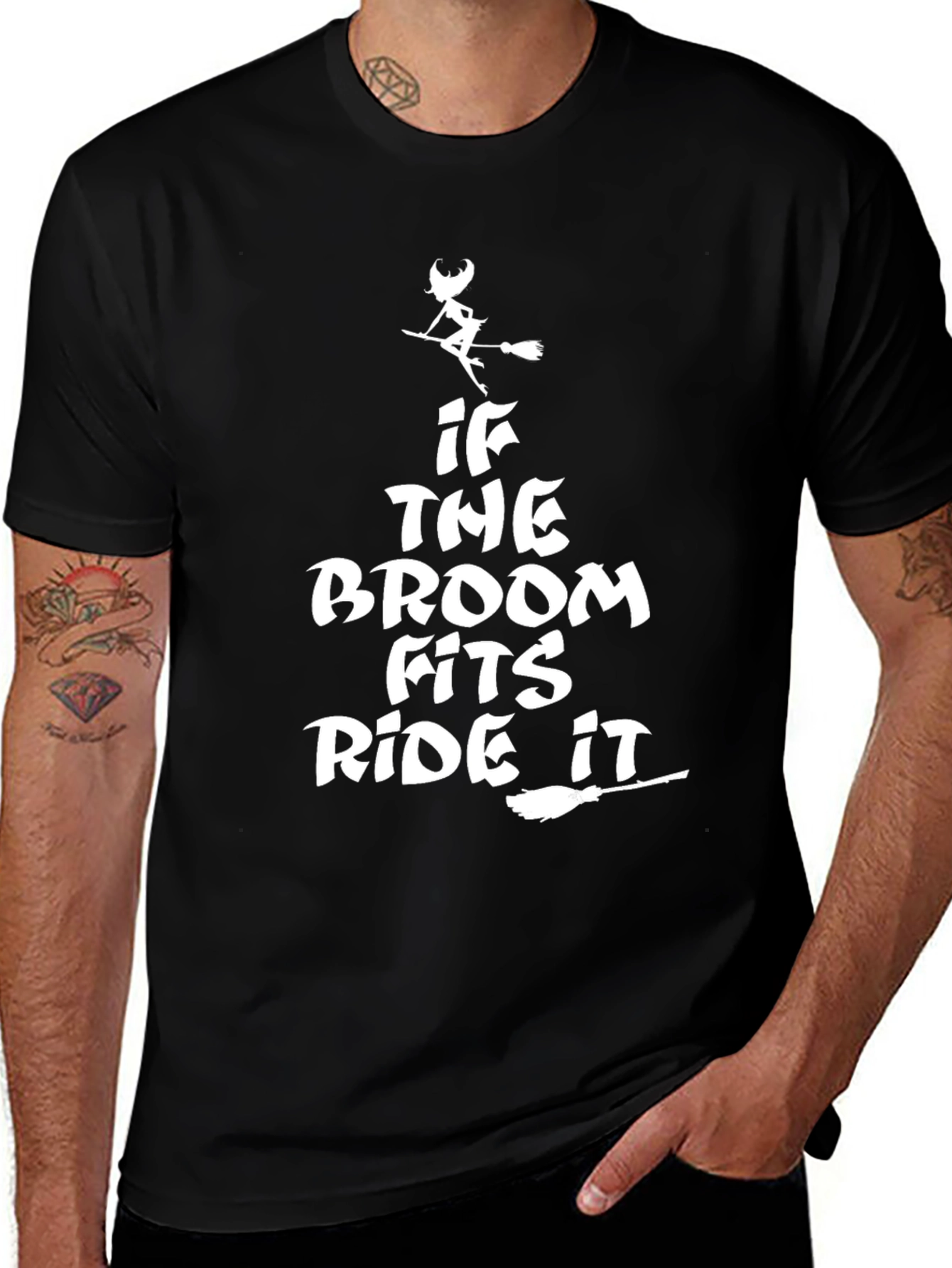 If the Broom Fits Ride It Halloween T-Shirt
