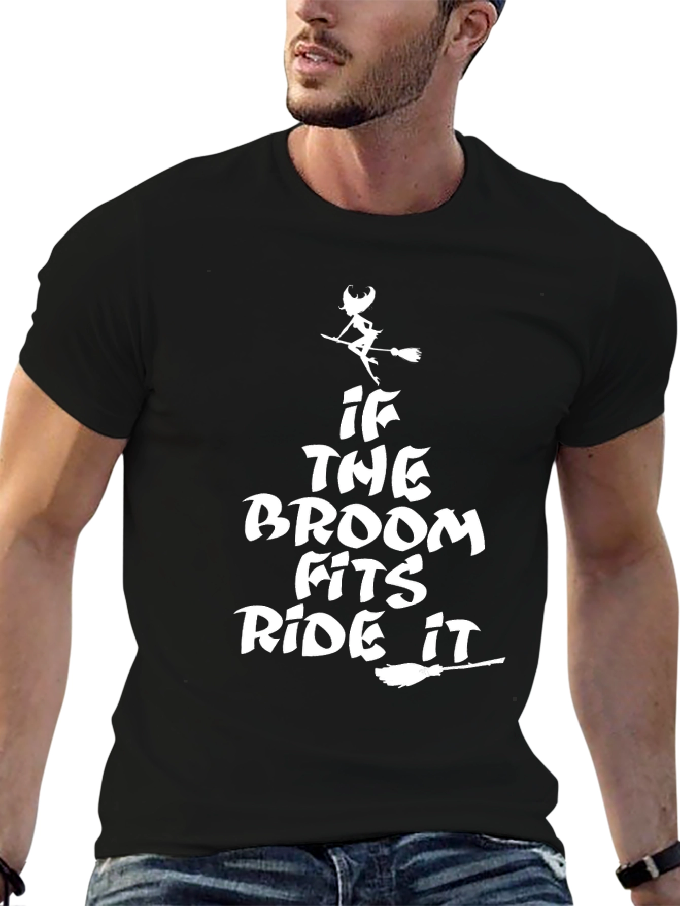 If the Broom Fits Ride It Halloween T-Shirt