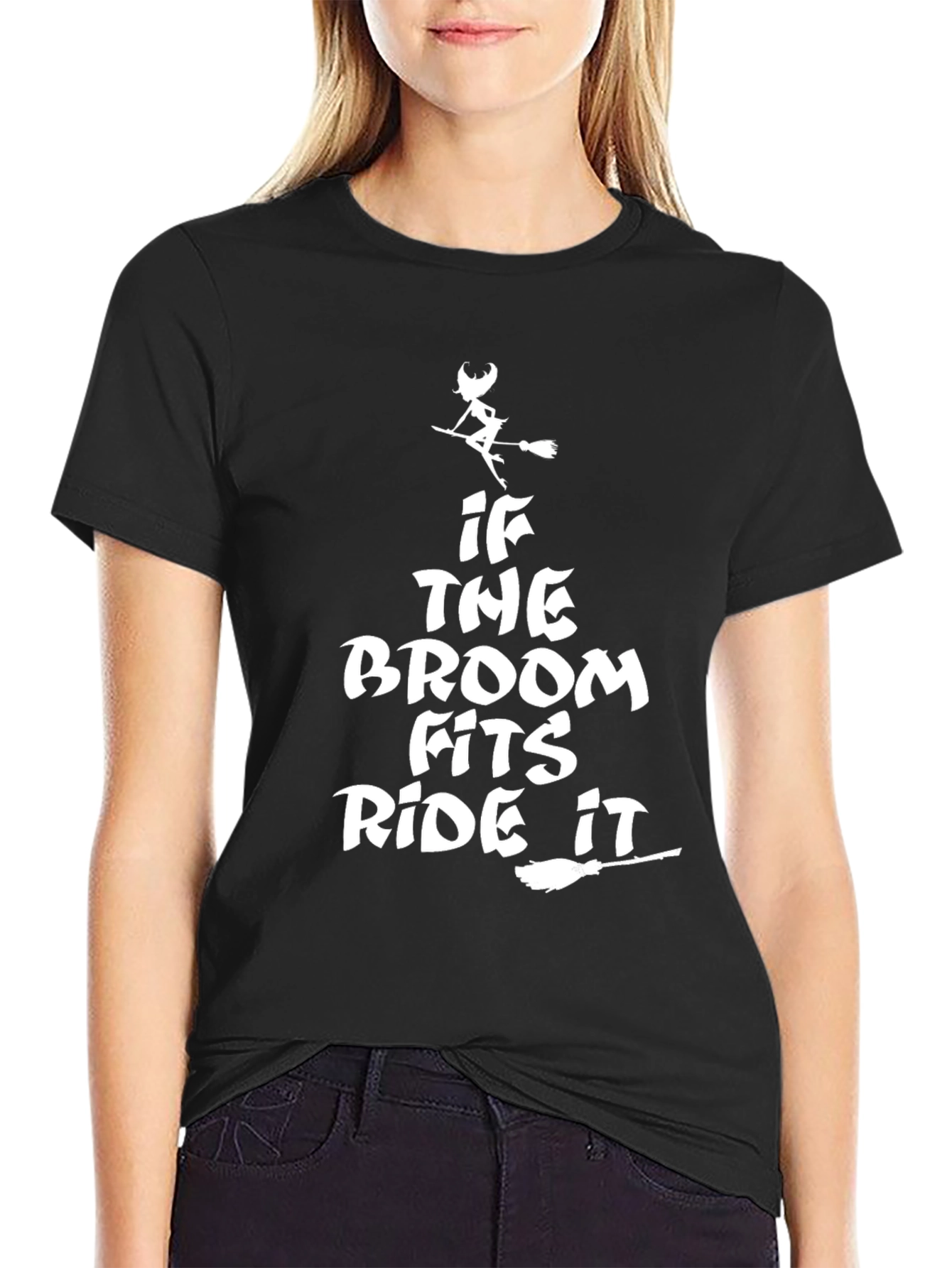 If the Broom Fits Ride It Halloween T-Shirt