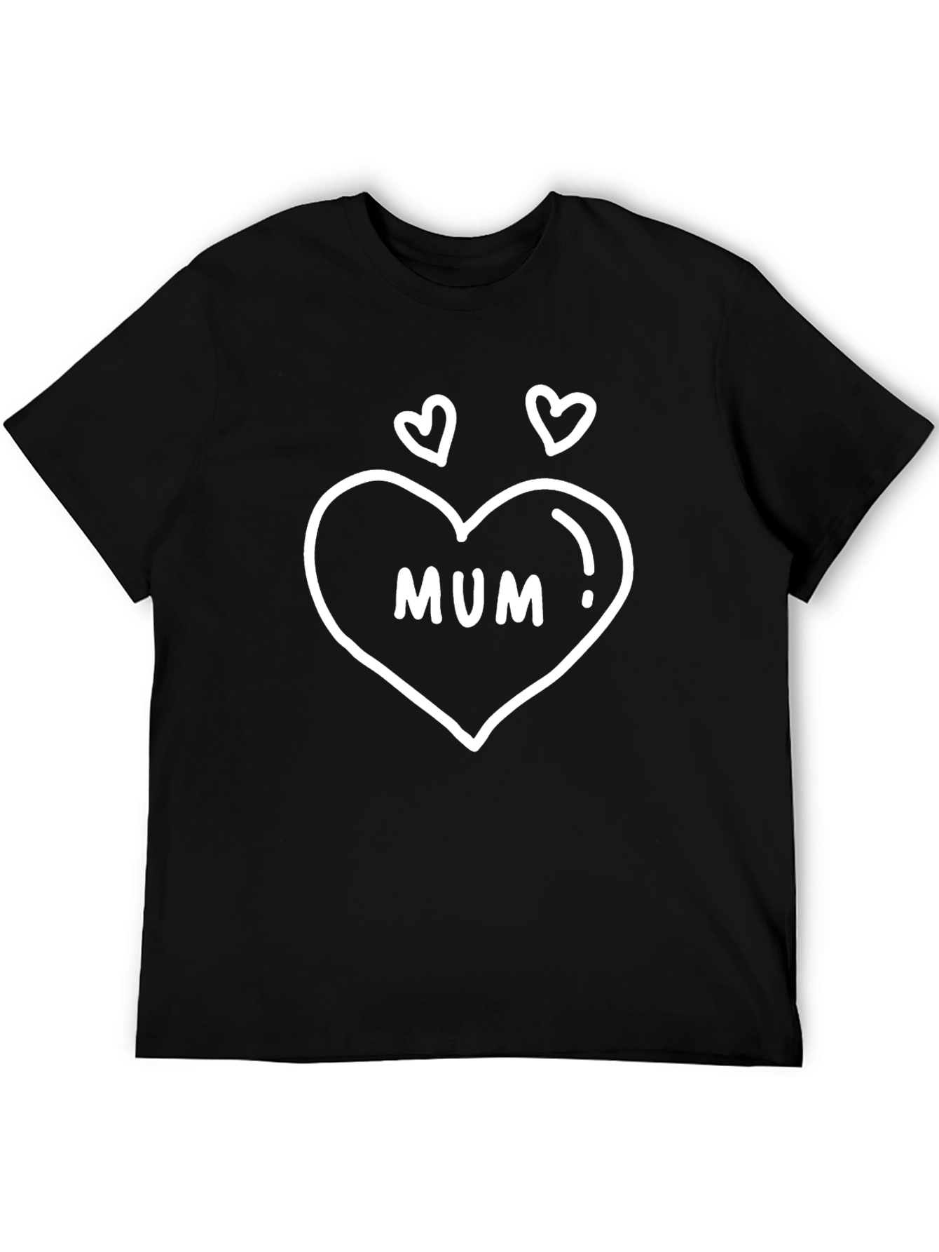 Mum Heart T-Shirt - Black Cotton Tee