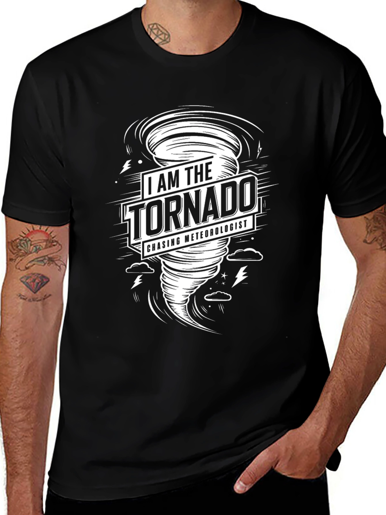 Tornado Meteorologist Black Graphic Tee