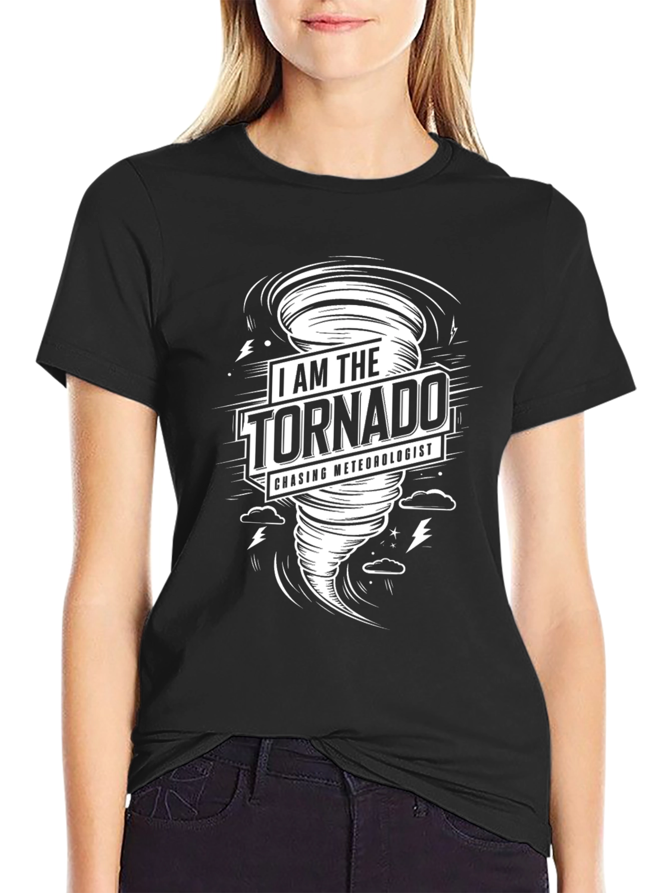 Tornado Meteorologist Black Graphic Tee