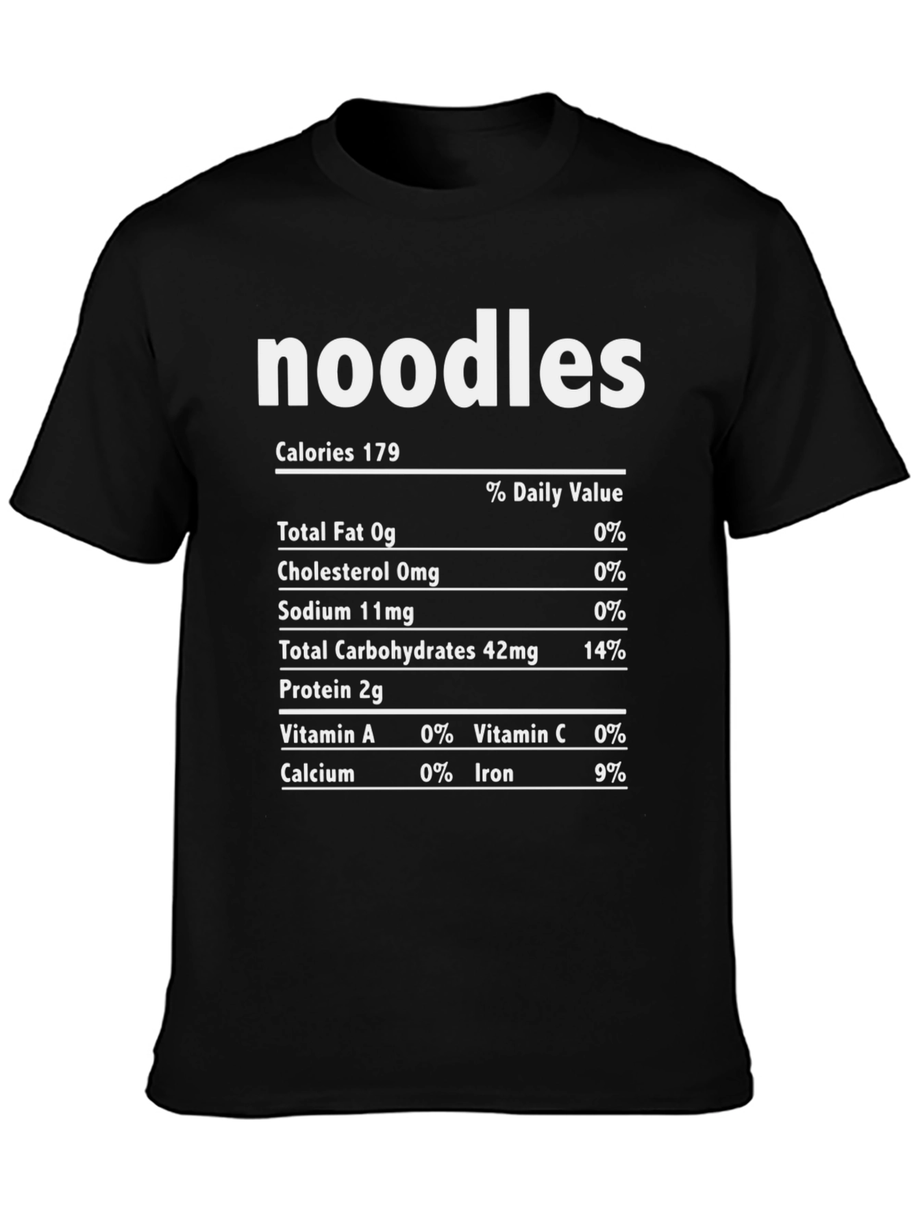 Noodles Nutrition Facts T-Shirt