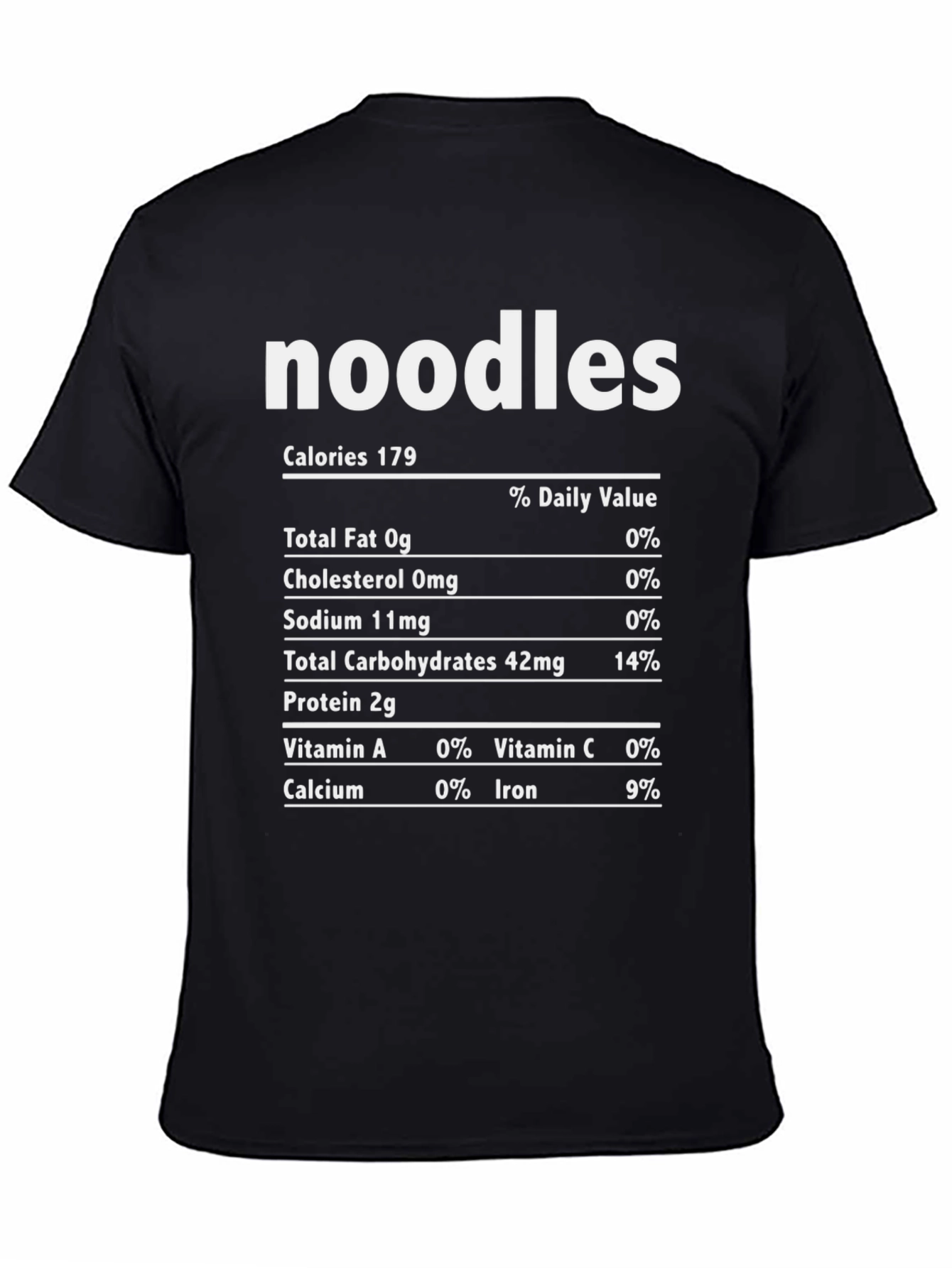 Noodles Nutrition Facts T-Shirt