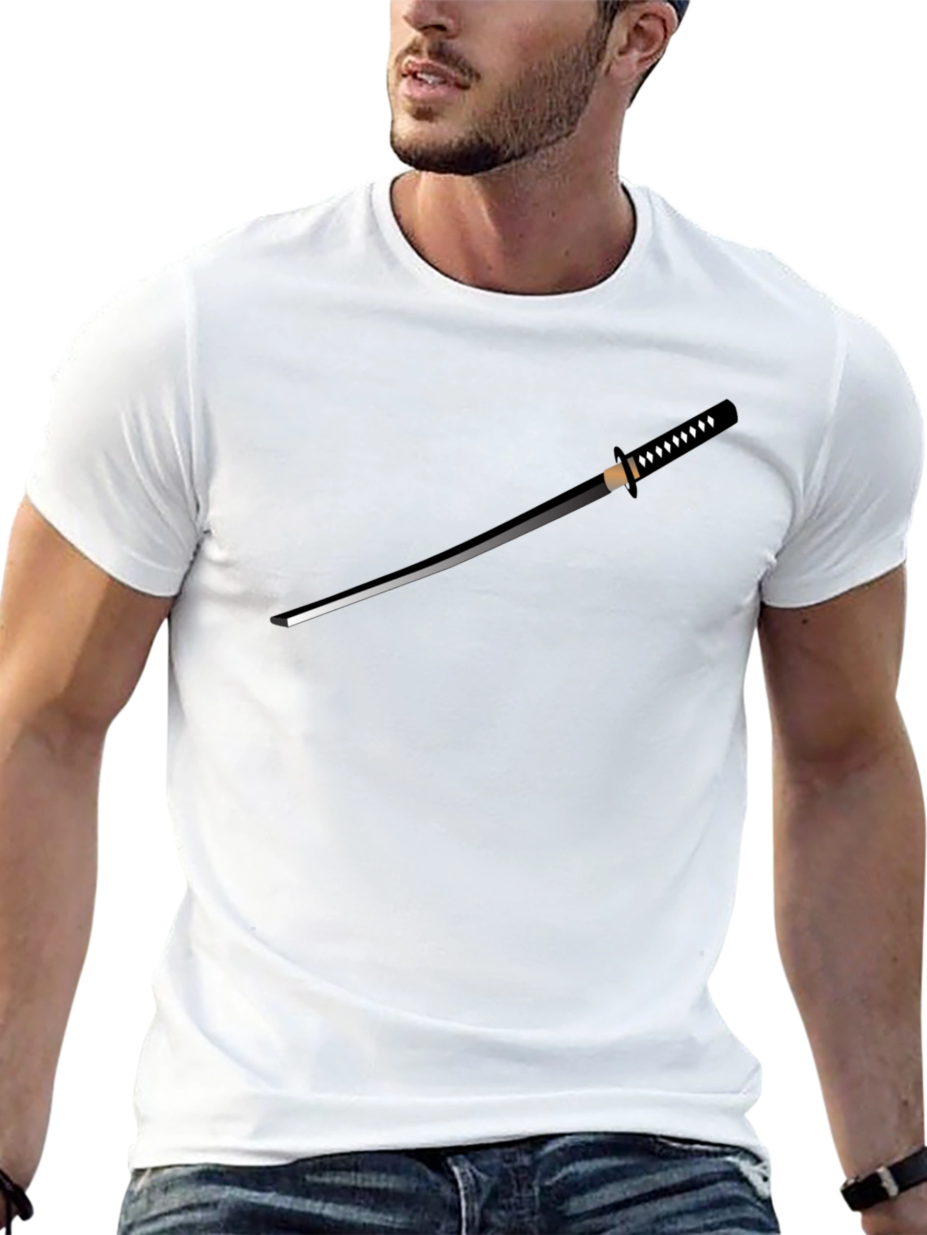 Samurai Sword T-Shirt - Black Graphic Tee