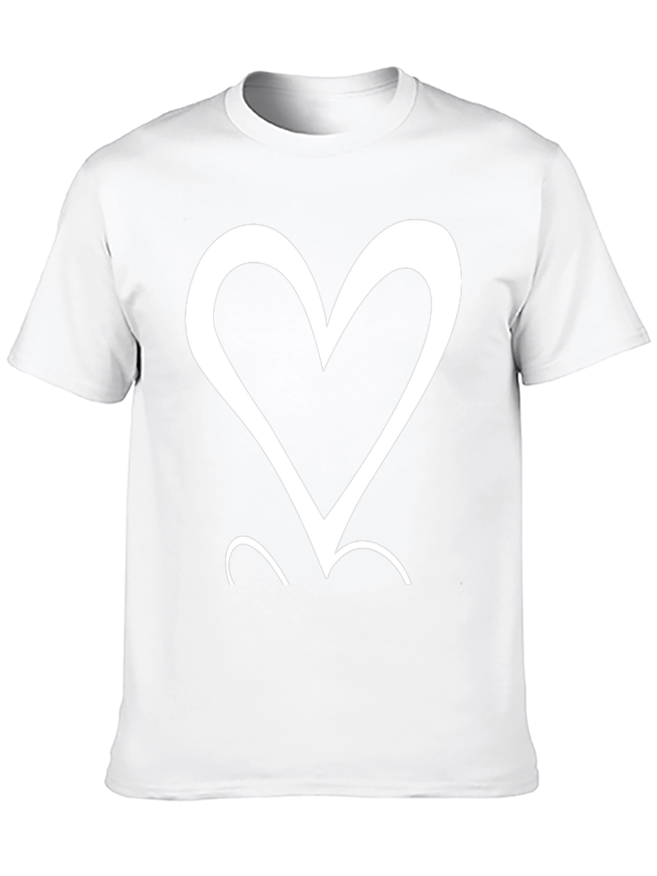 Heart Graphic Tee - Mens Casual Black T-Shirt