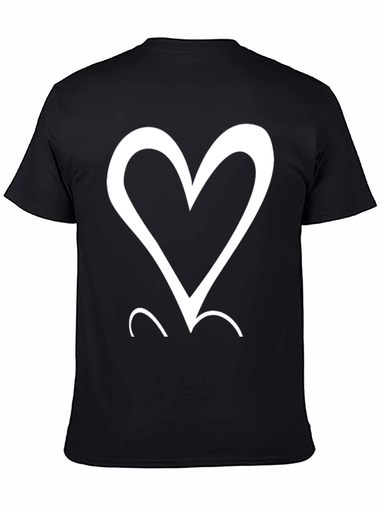 Heart Graphic Tee - Mens Casual Black T-Shirt