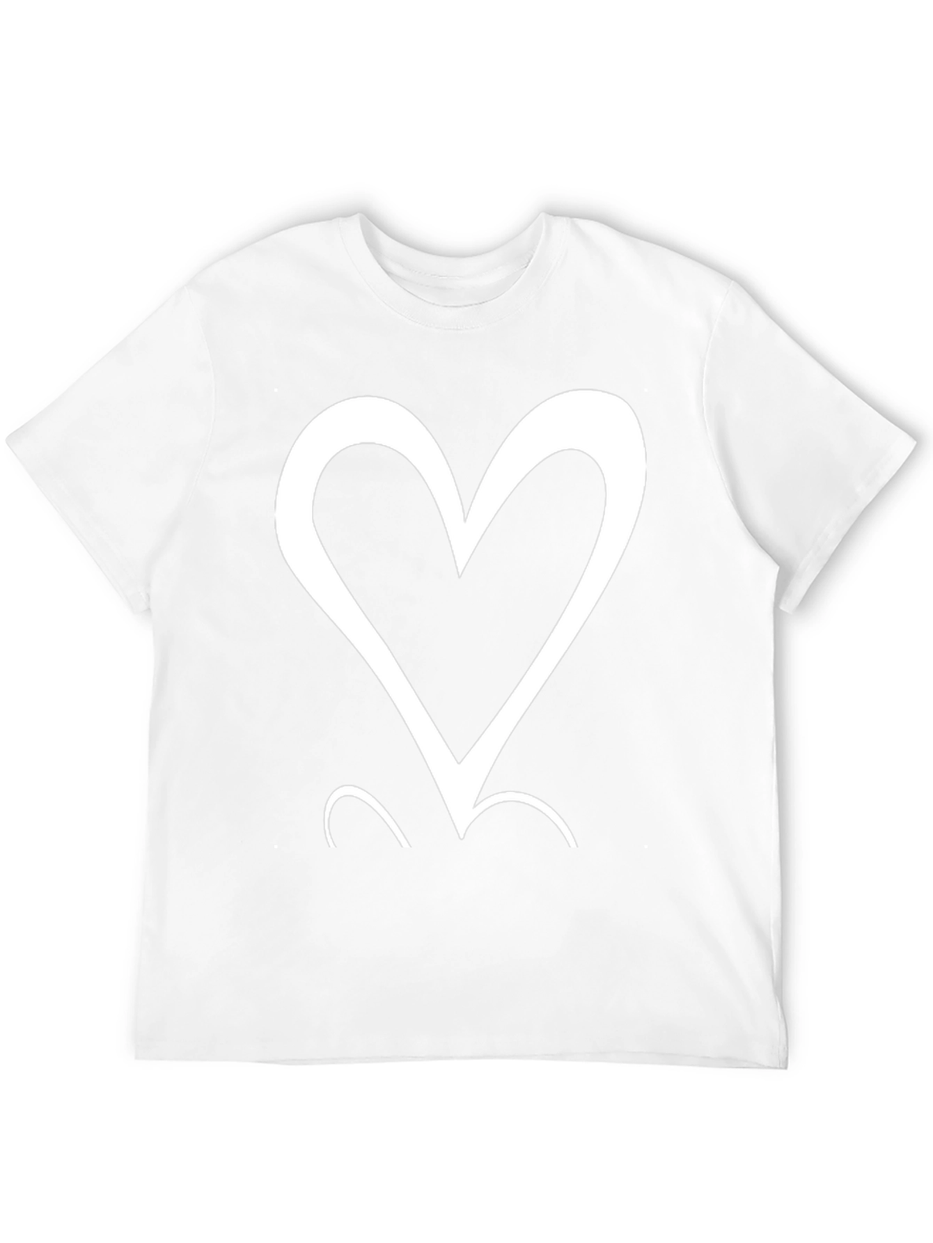 Heart Graphic Tee - Mens Casual Black T-Shirt