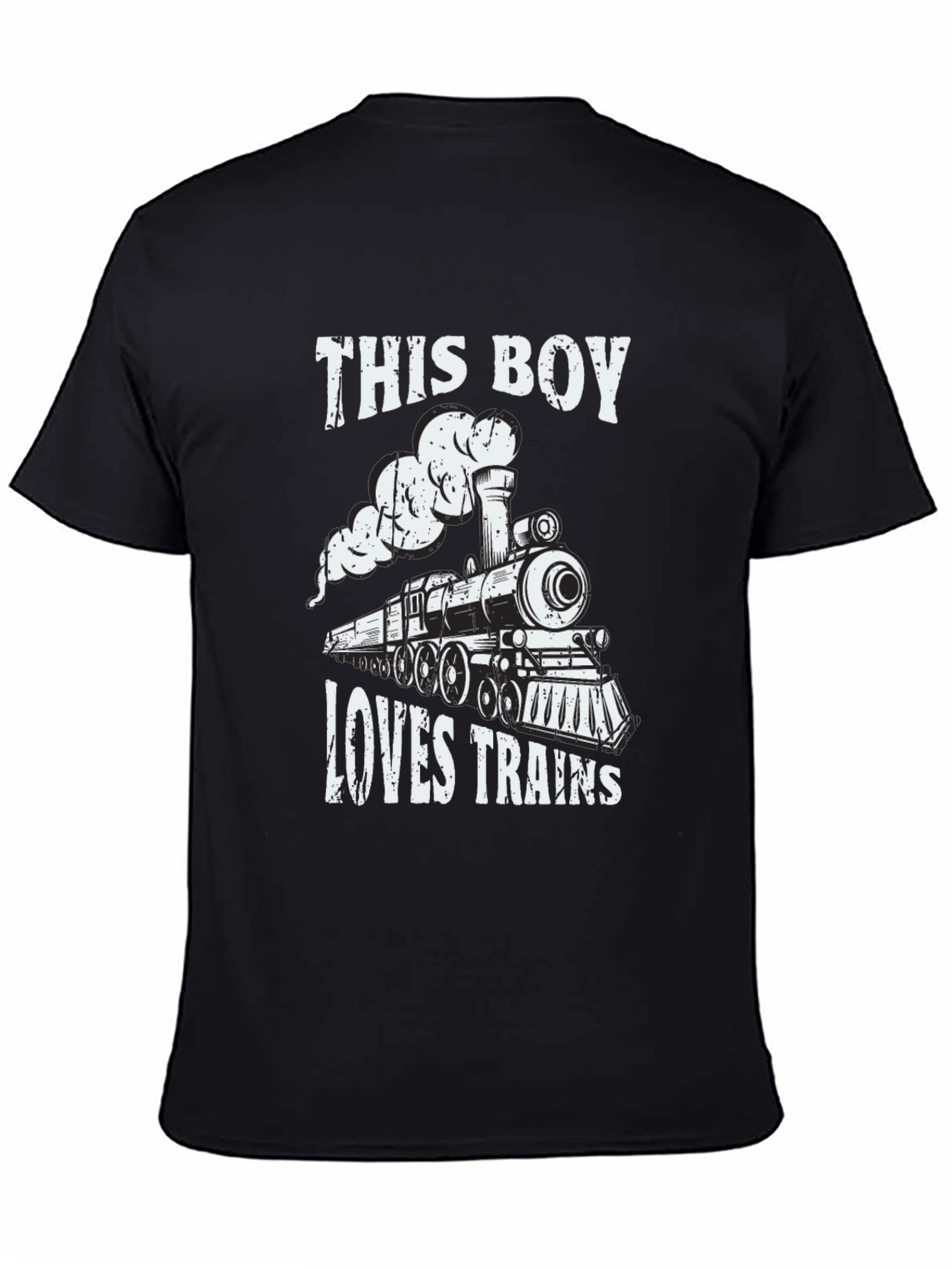 Boy Loves Trains Graphic Tee - Black