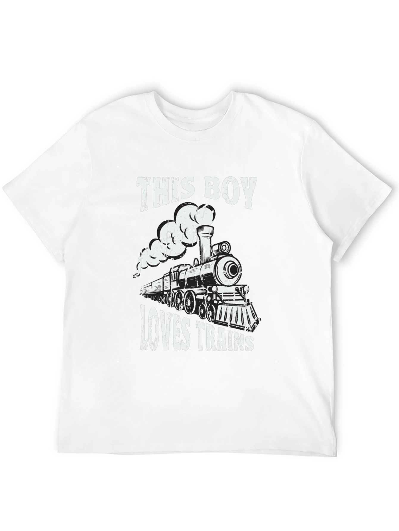 Boy Loves Trains Graphic Tee - Black