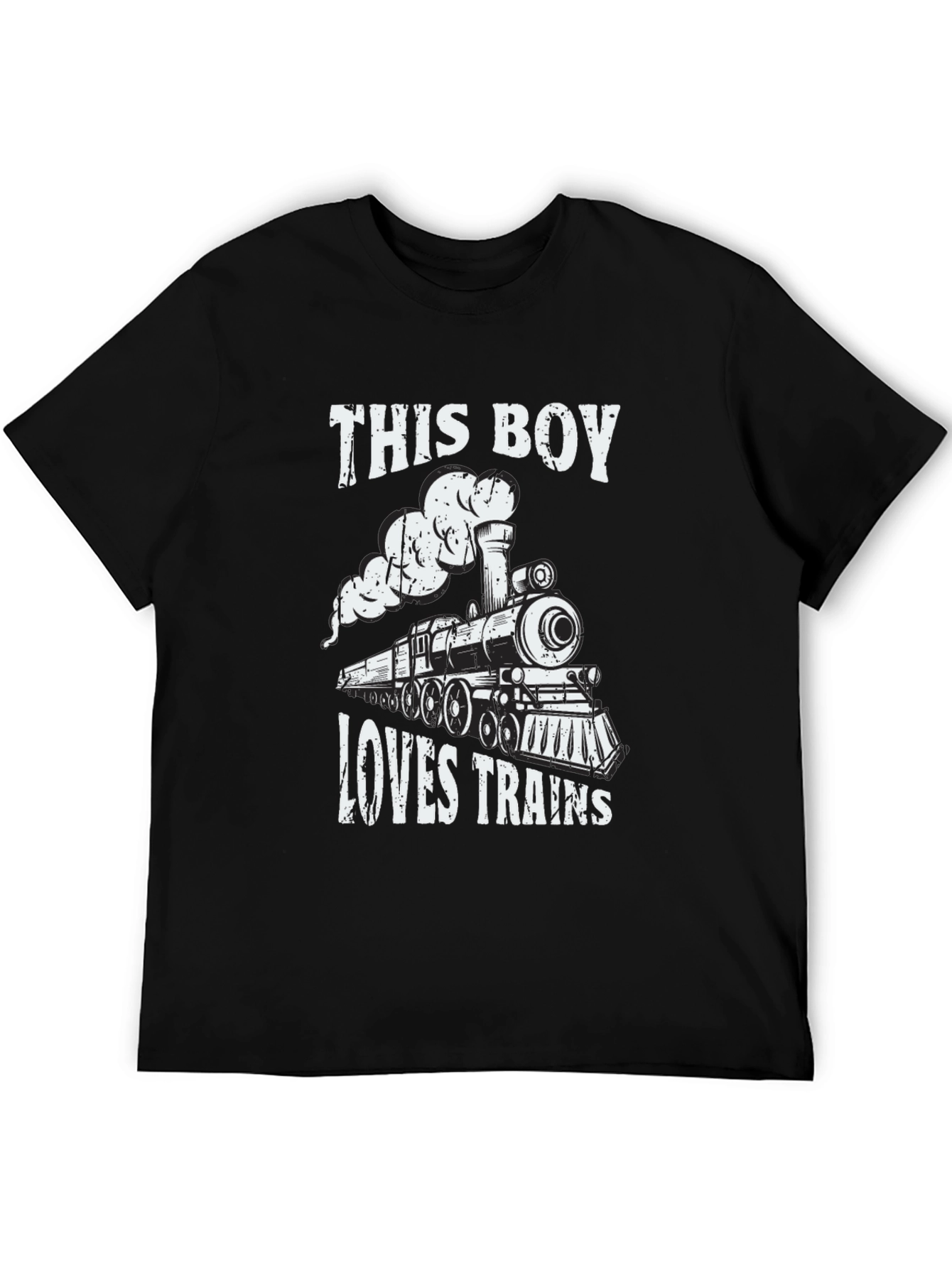 Boy Loves Trains Graphic Tee - Black
