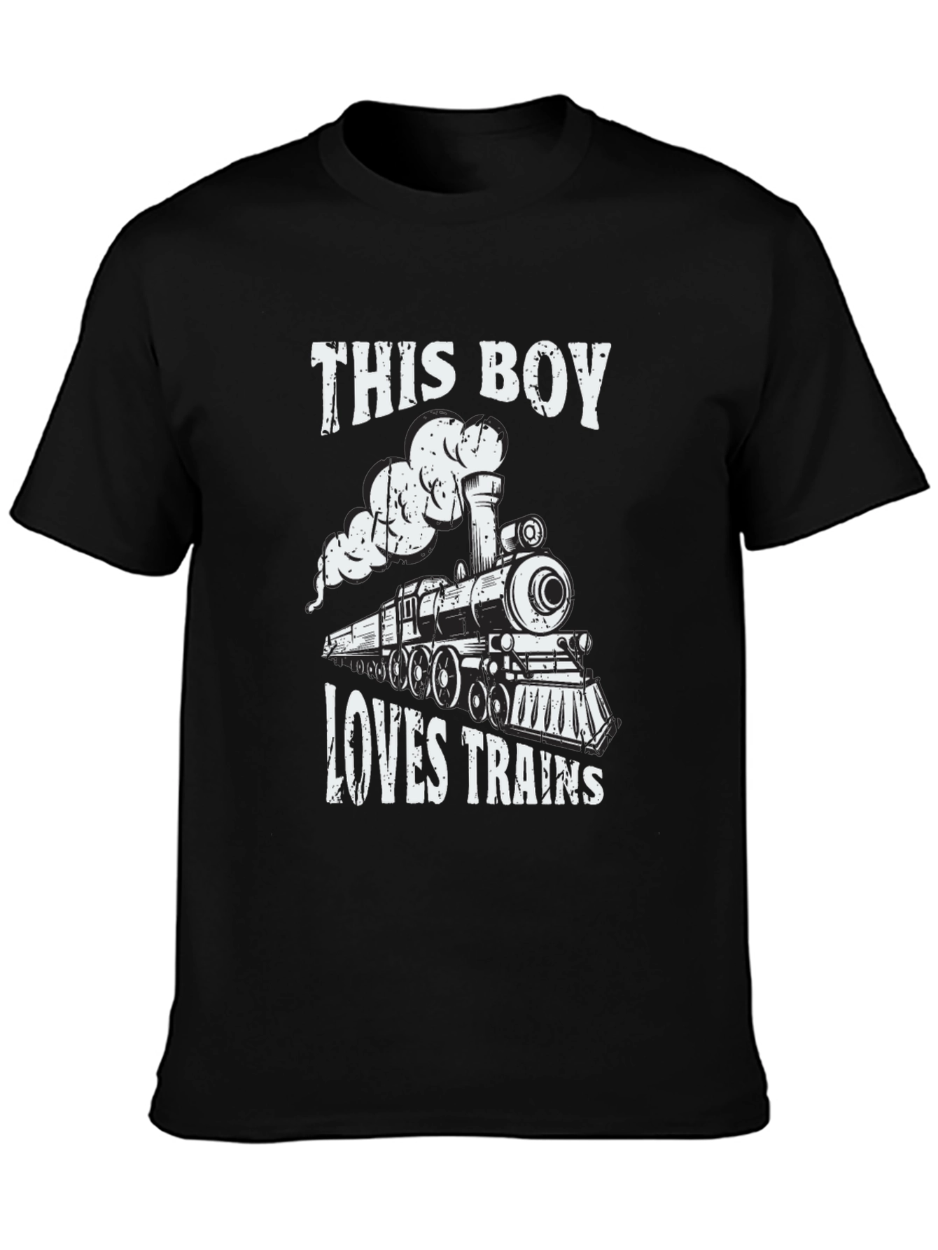 Boy Loves Trains Graphic Tee - Black