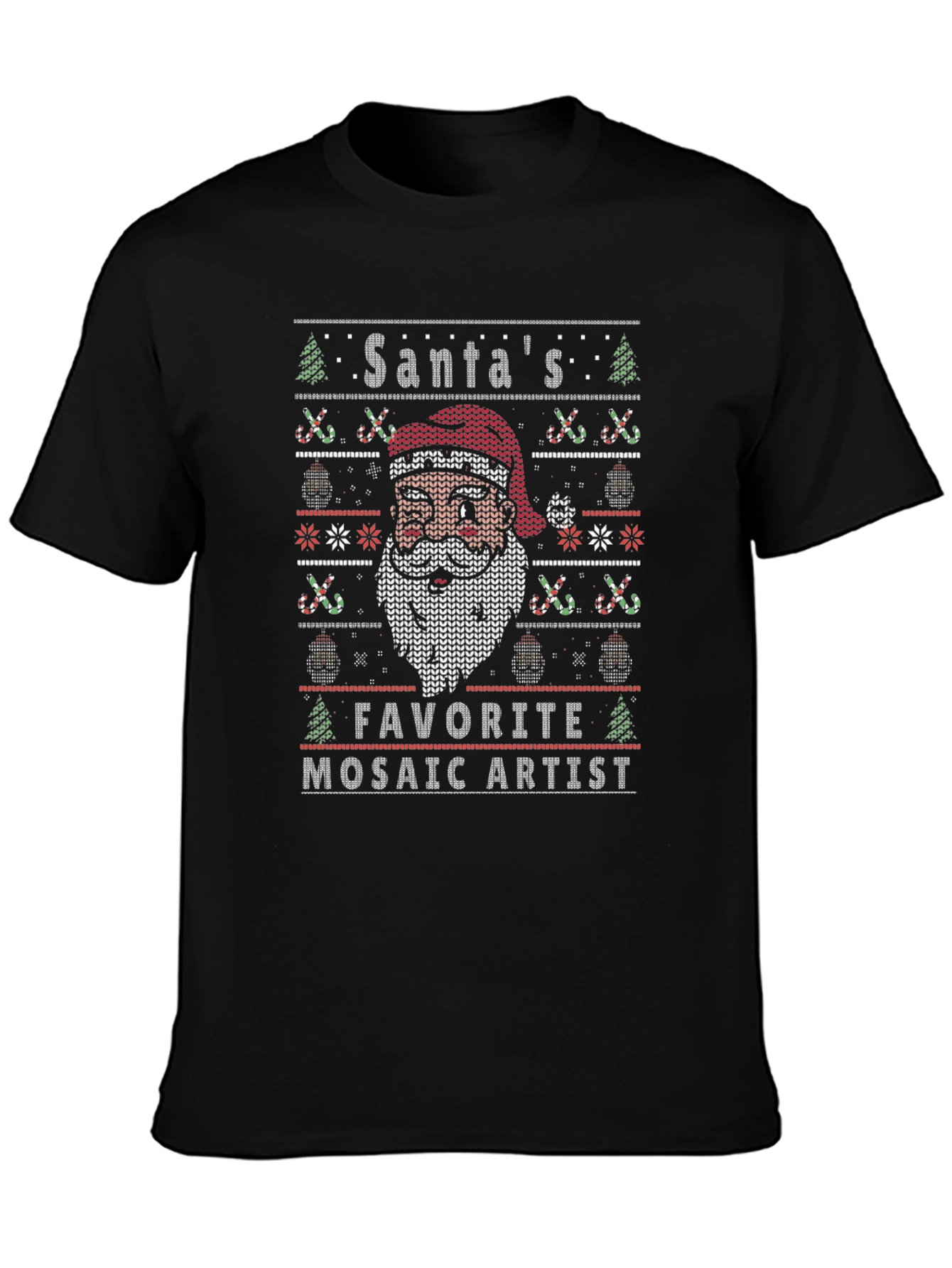 Santas Favorite Mosaic Artist Christmas T-Shirt