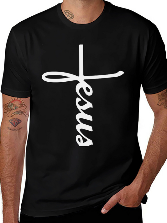 Jesus Cross Graphic Black T-Shirt