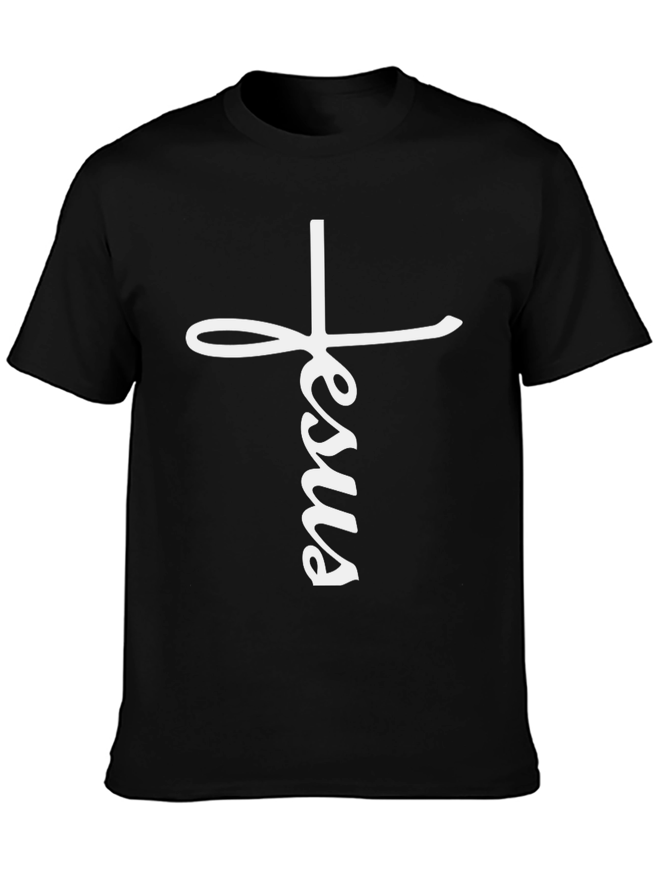 Jesus Cross Graphic Black T-Shirt