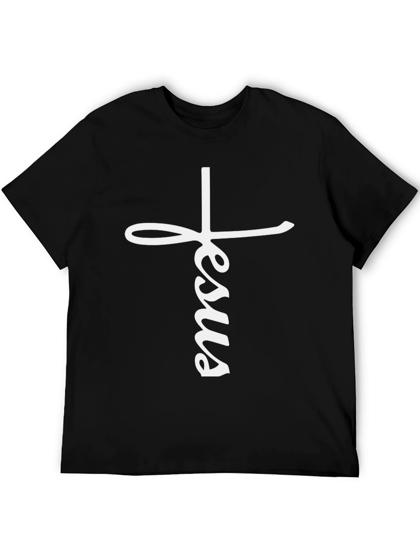 Jesus Cross Graphic Black T-Shirt