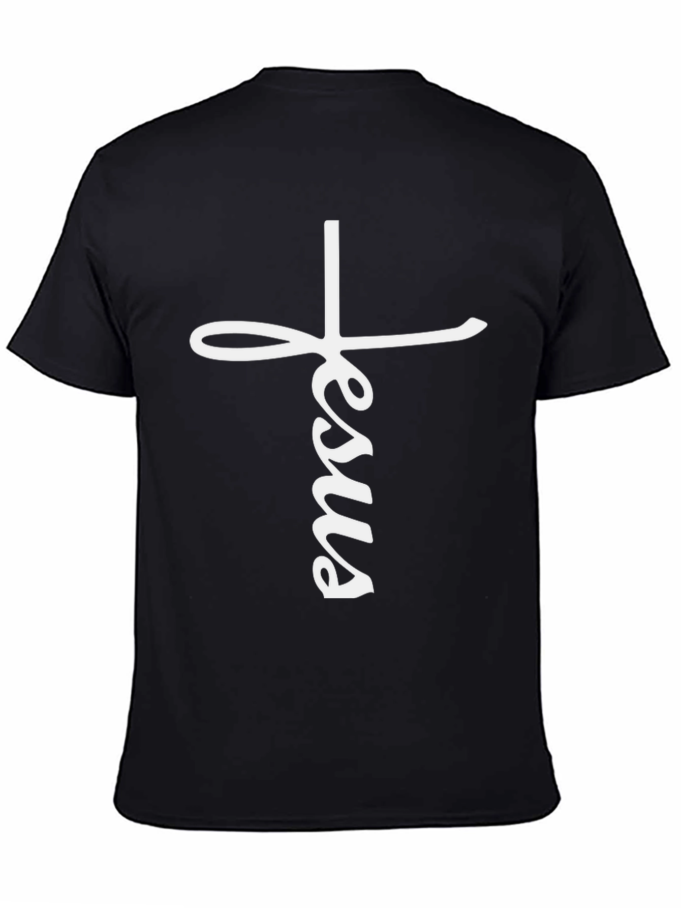 Jesus Cross Graphic Black T-Shirt