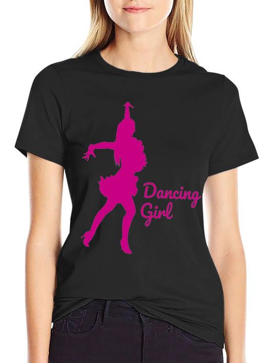 Dancing Girl Graphic Tee - Black