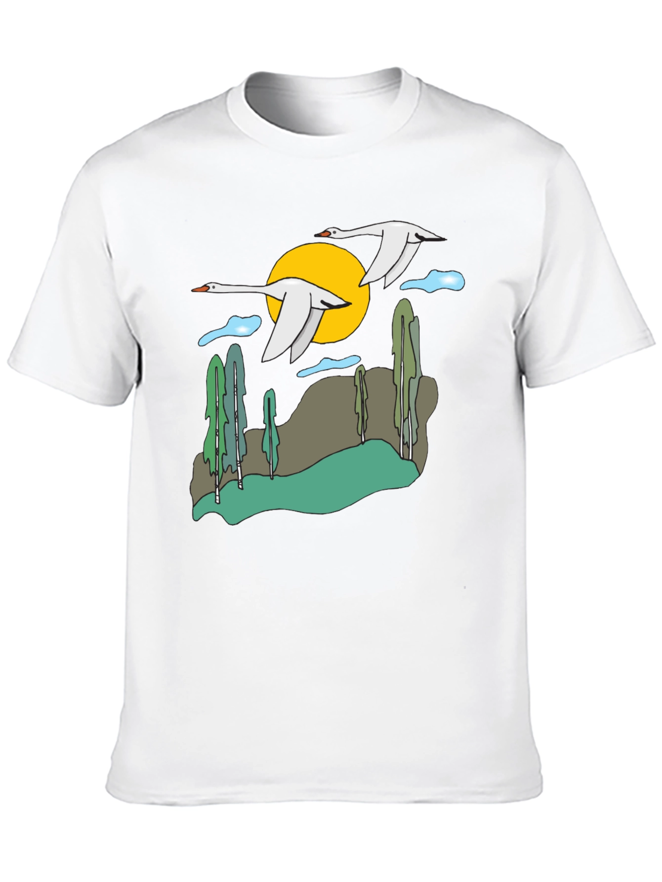 Whimsical Swan Graphic Tee