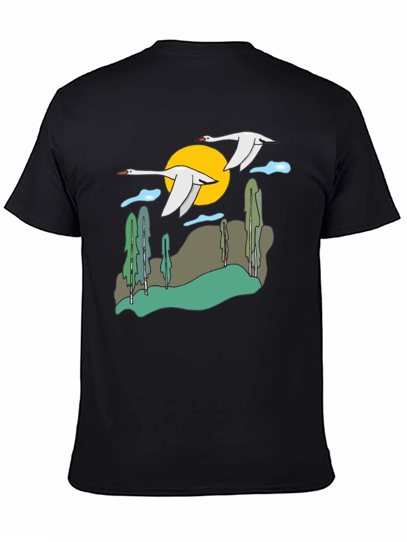Whimsical Swan Graphic Tee