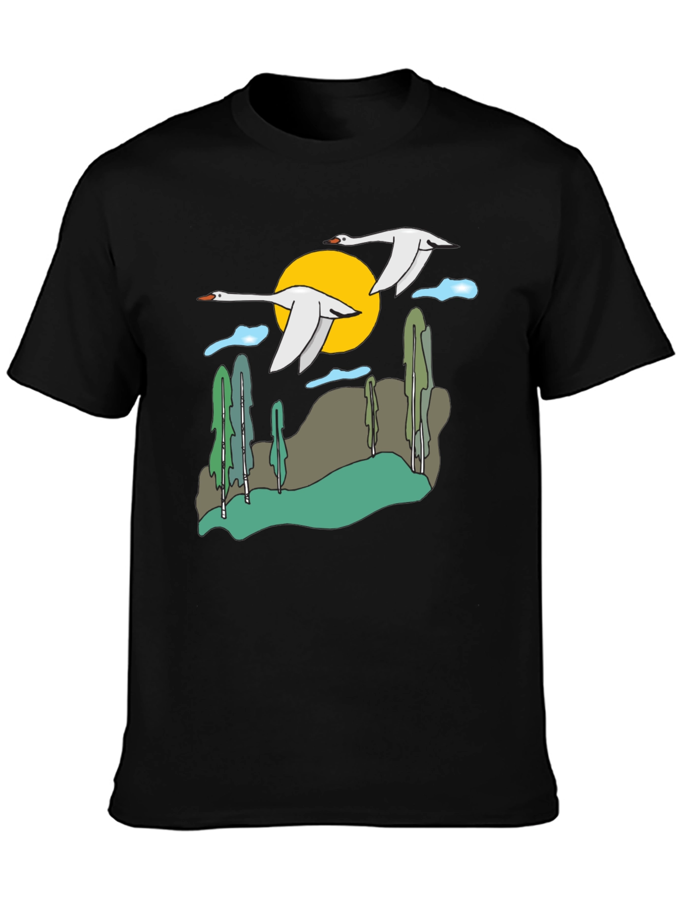 Whimsical Swan Graphic Tee