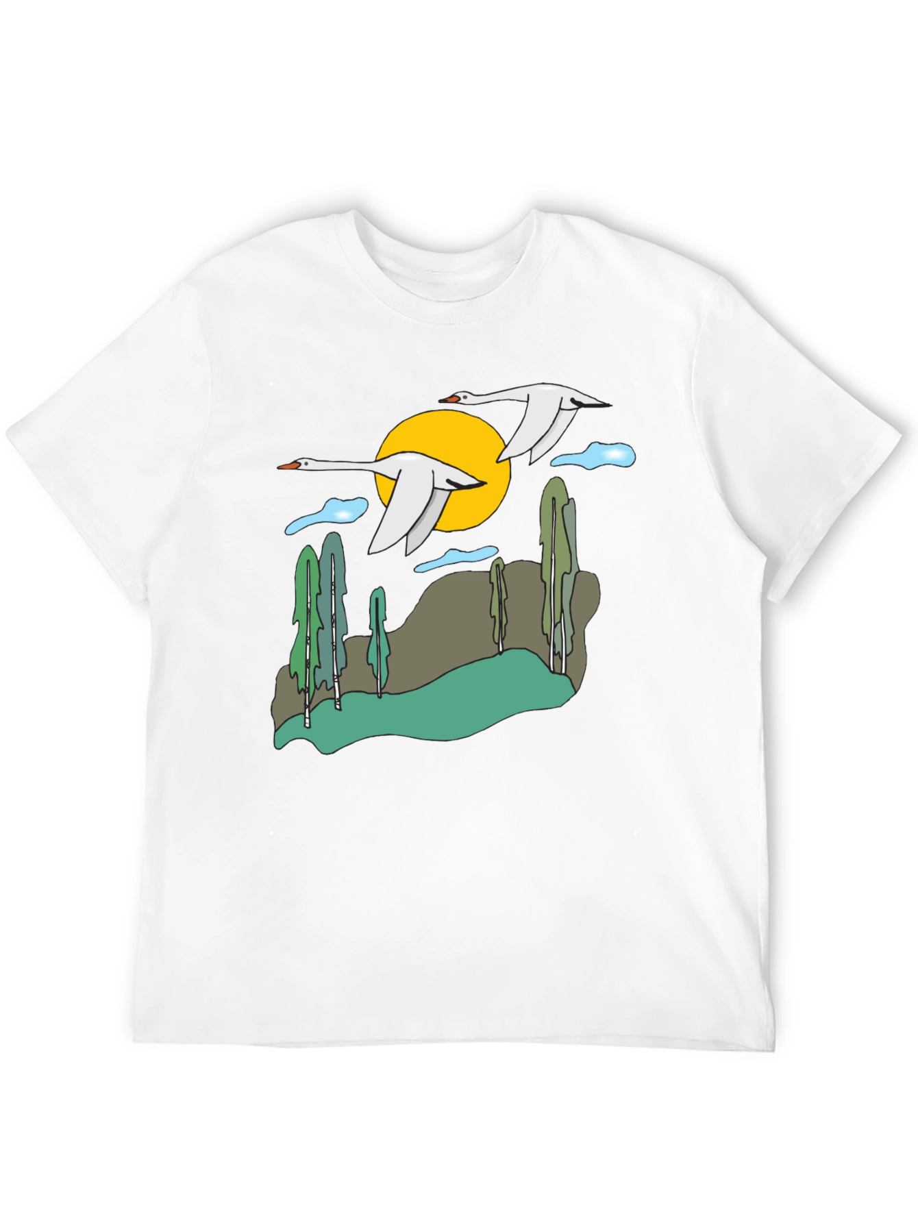 Whimsical Swan Graphic Tee
