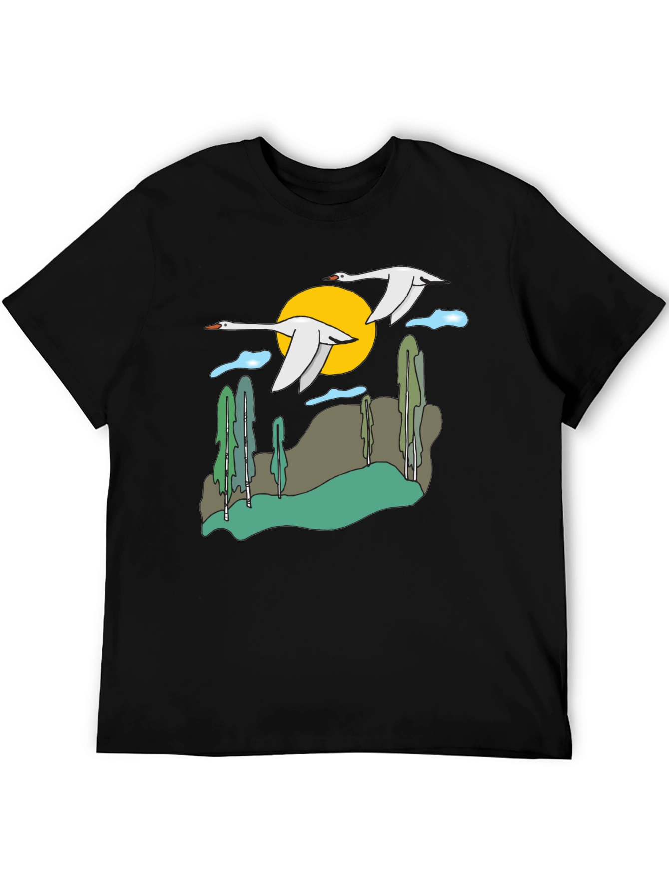 Whimsical Swan Graphic Tee