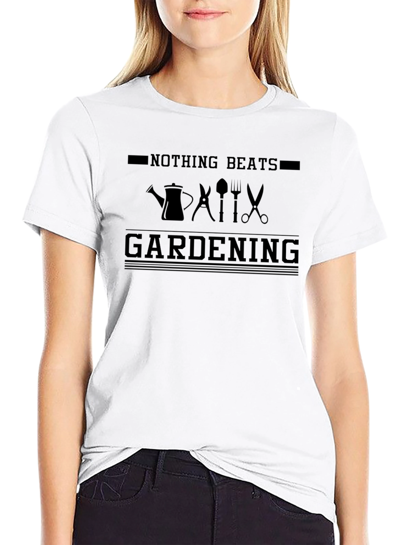 Nothing Beats Gardening Black T-Shirt