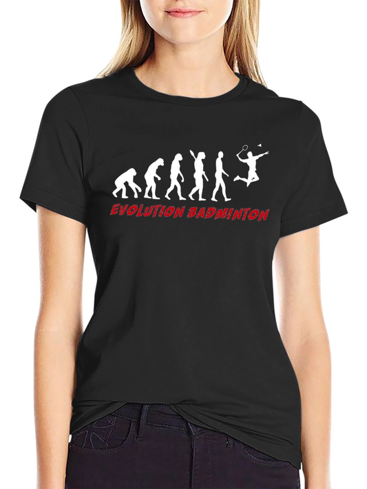 Evolution of Badminton Black T-Shirt