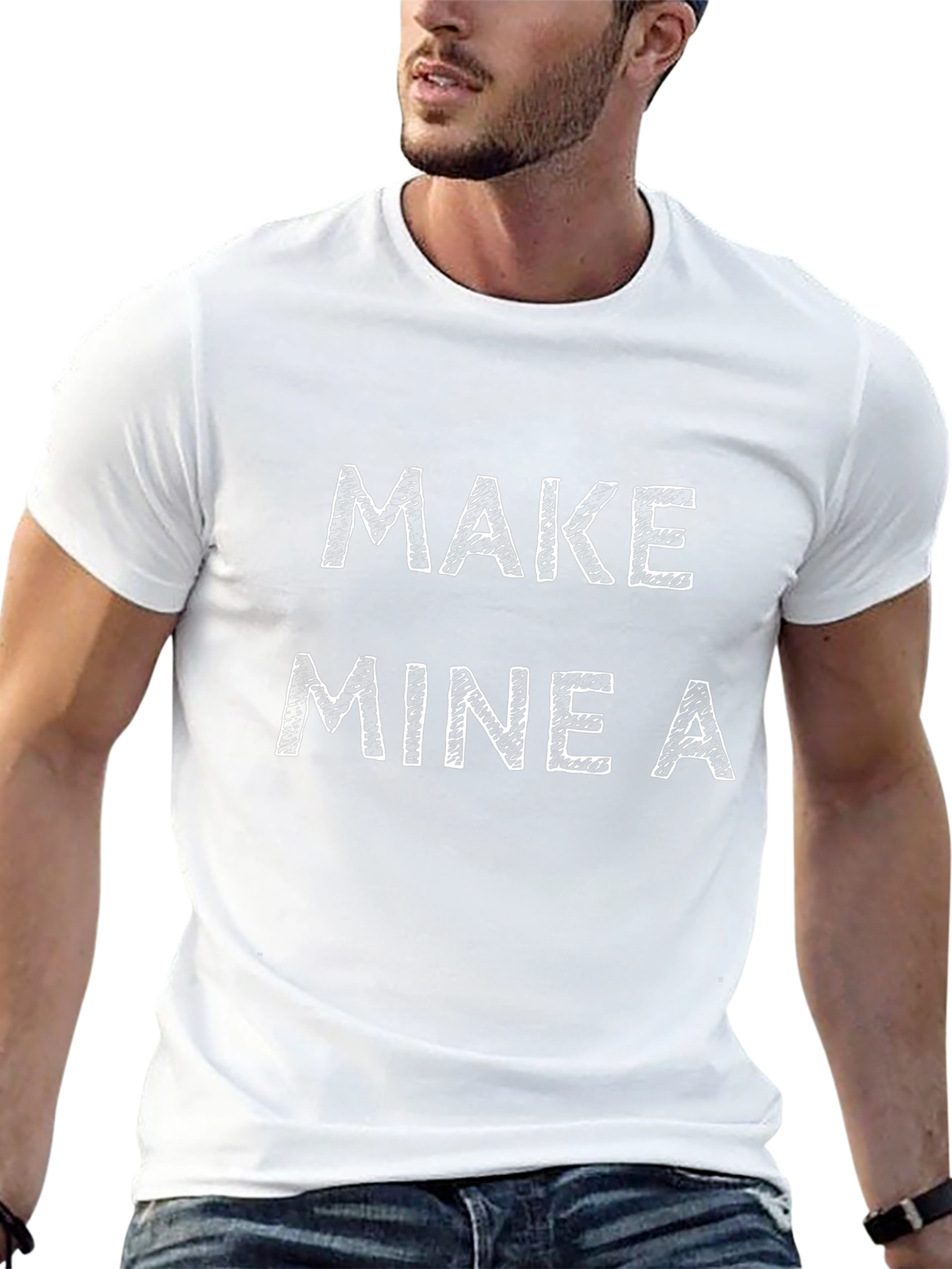 Make Mine A Graphic Tee - Black Cotton Blend